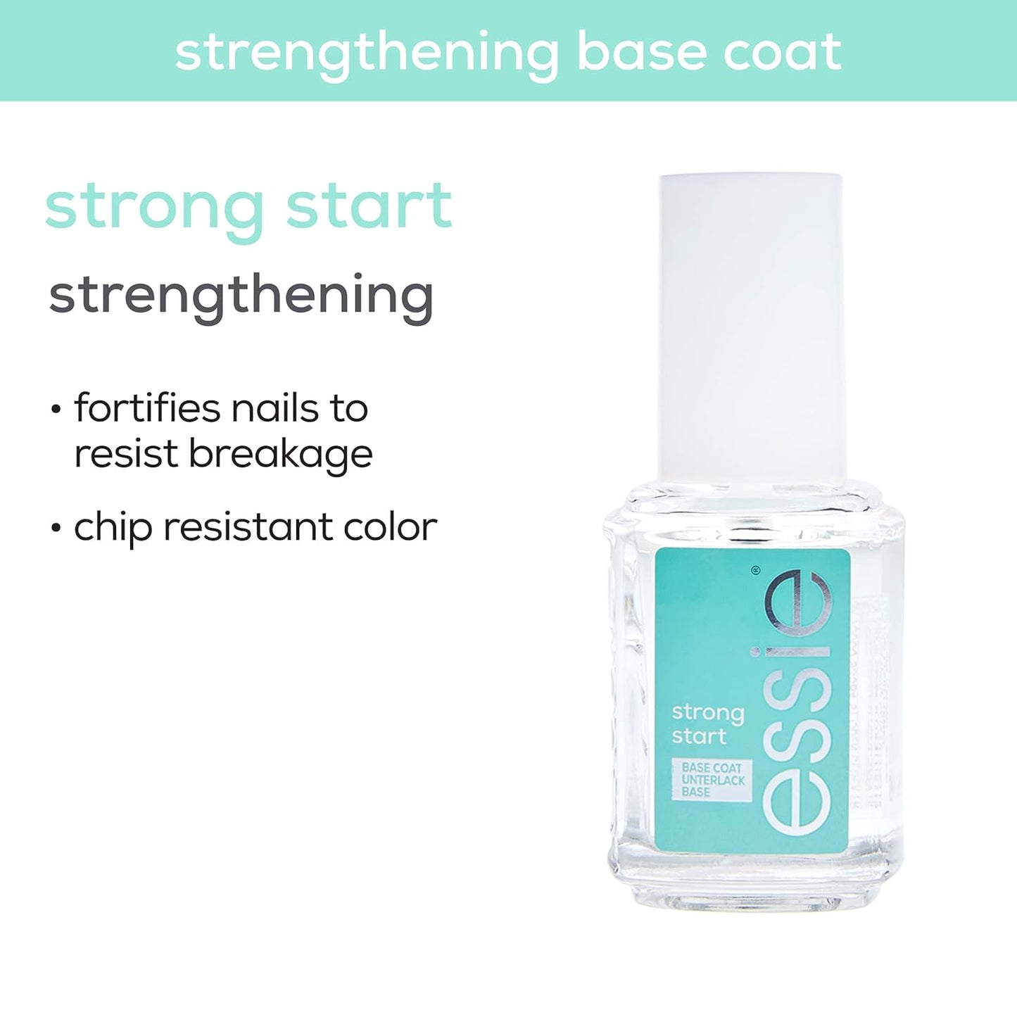 Essie Base Coat & Top Coat Set, Strong Start Strengthener Base Coat + Speed Setter Fast-Drying Top Coat, Gifts For Women And Men, 0.46 Fl Oz Each