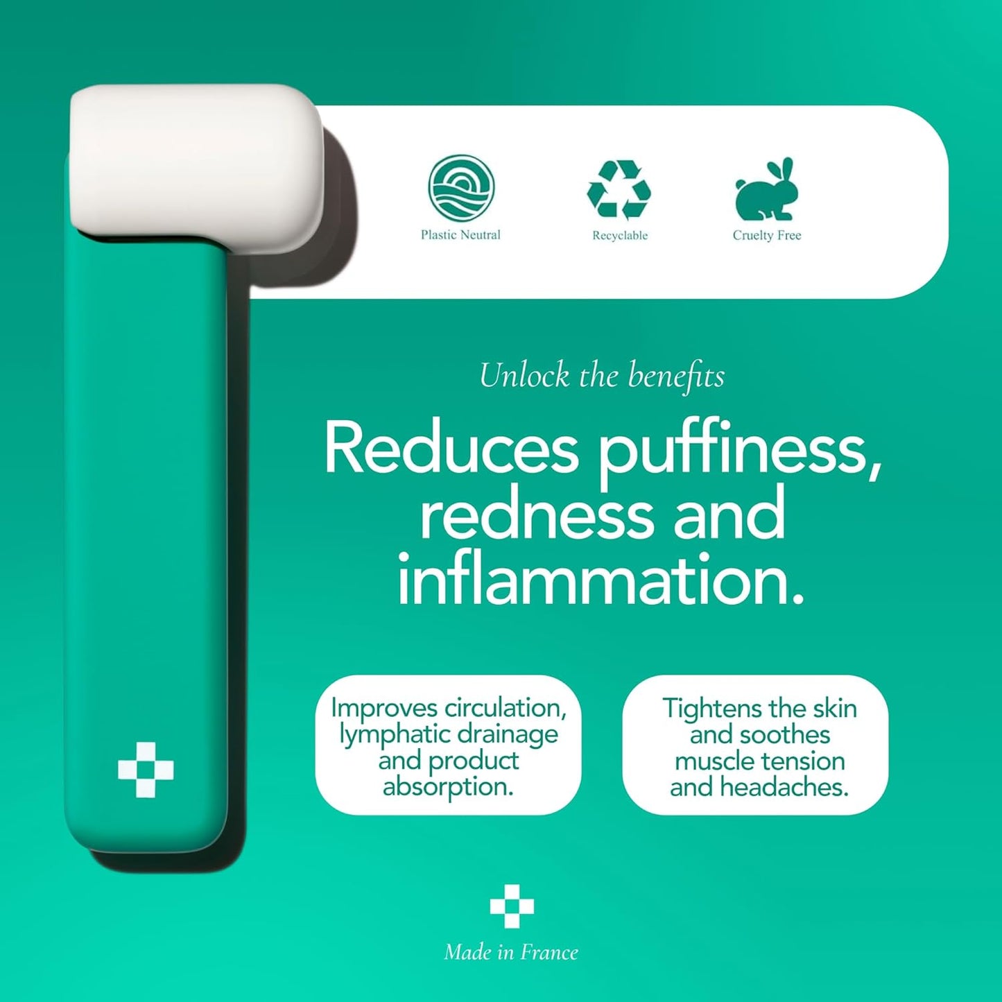 Doré - Le Glaçon Facial Ice Roller for Puffiness, Wrinkles & Redness | Face Roller for Women & Men | Skin Care Tools for Lymphatic Drainage & Tightening | Gua Sha Ice Roller Alternative for Self-Care