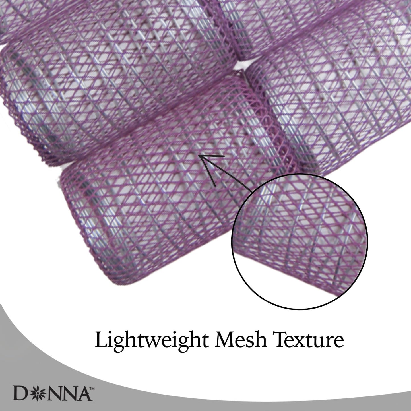 DONNA Wire Mesh Rollers 1.75"(D) JUMBO 6PCS Hair Curlers, Clips for Hairdressing Styling Heatless Hair Curler PURPLE