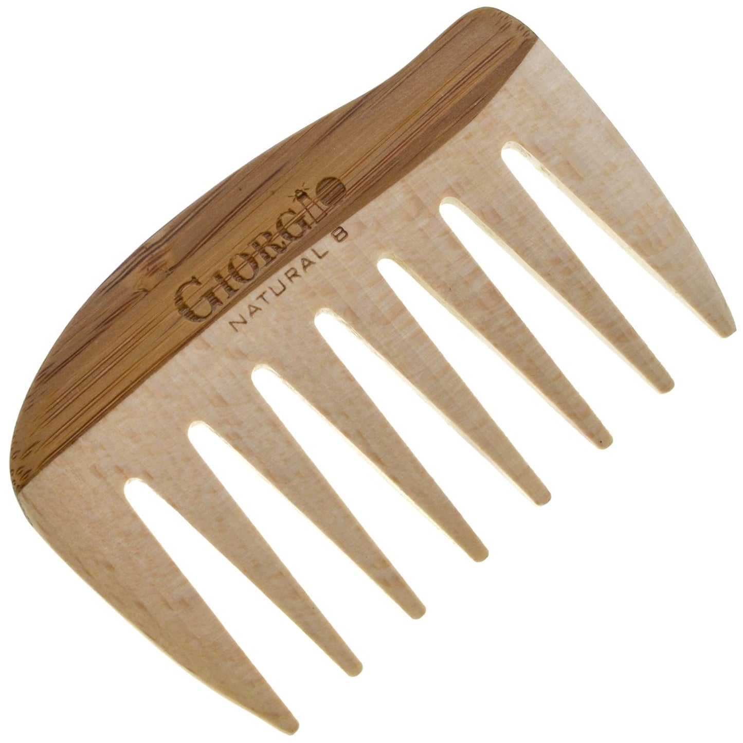 Giorgio GIONAT8 Small Natural Wooden Comb Detangler Wide Tooth Comb for Curly Hair, Bamboo and Beechwood Combs for Thick Hairs, Vegan Wooden Combs Perfect for Use with Long Thick Hair