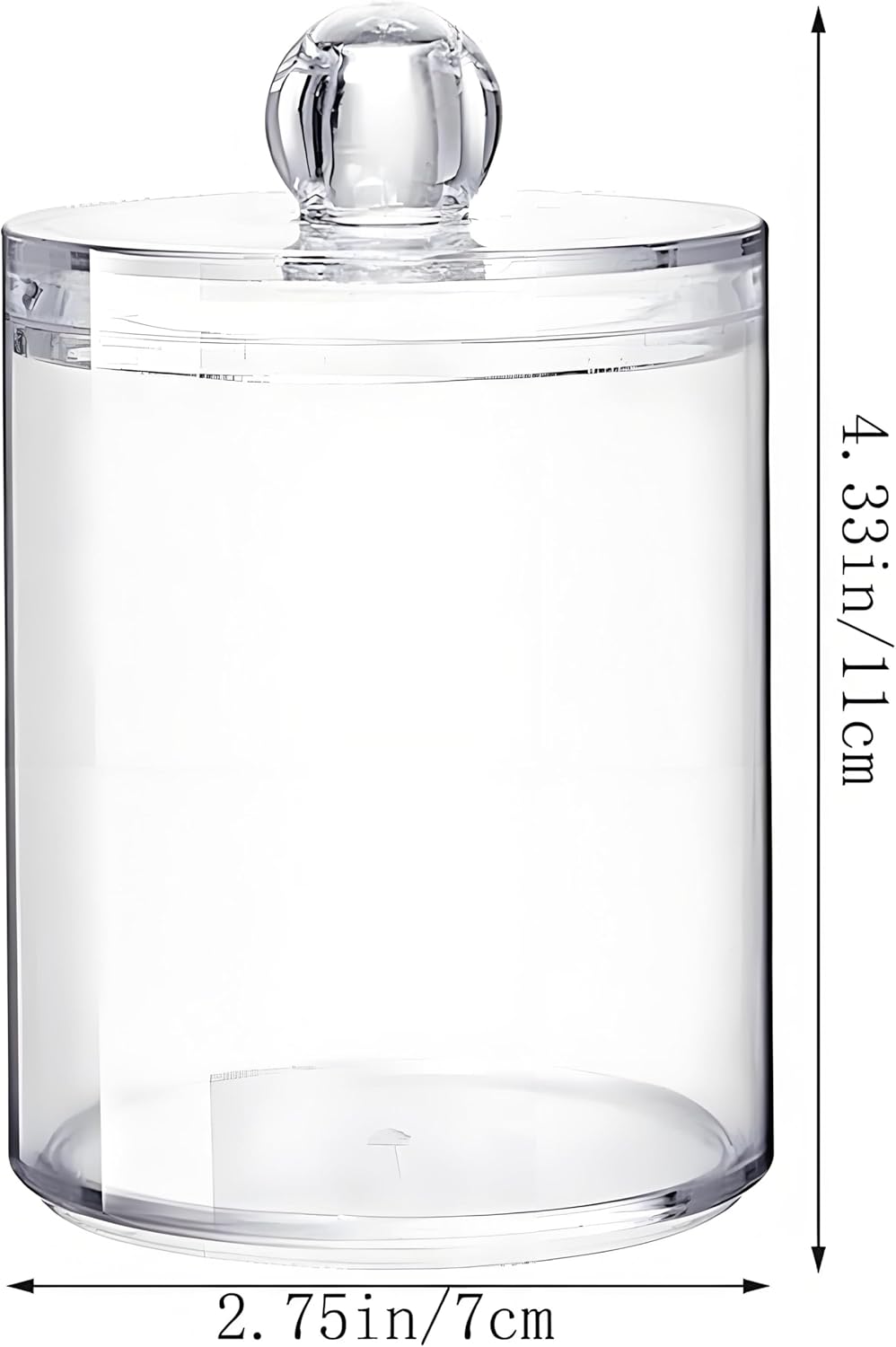 AXX Qtip Dispenser Apothecary Jars Bathroom - Qtip Holder Storage Canister Clear Plastic Jar for Cotton Swab,Q-Tips,Cotton Rounds (C#Clear 3Pcs)
