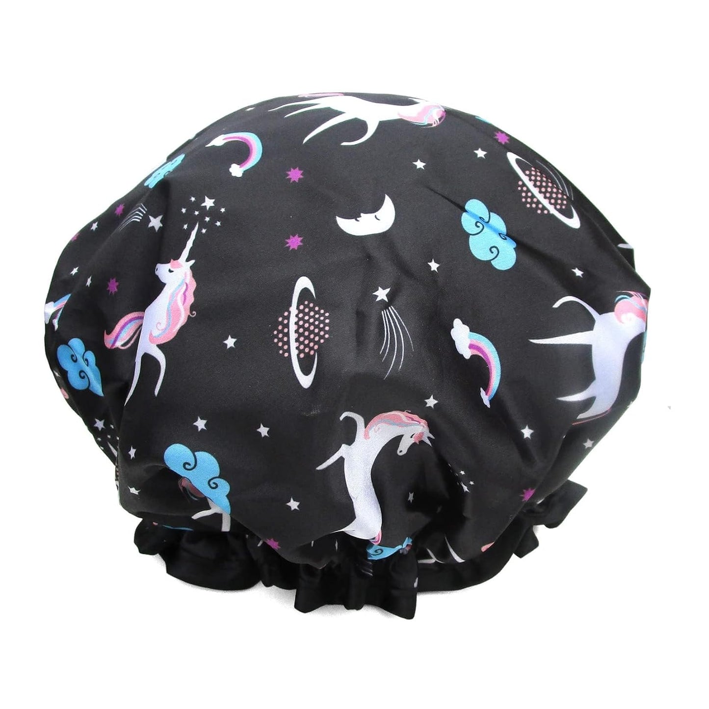 Unicorn Shower Cap for Women Men,1 Pcs Shower Hat Waterproof-Double Layer-Reusable Elastic Bath Caps for Boys Girls Spa Home Use,Hotel and Hair Salon
