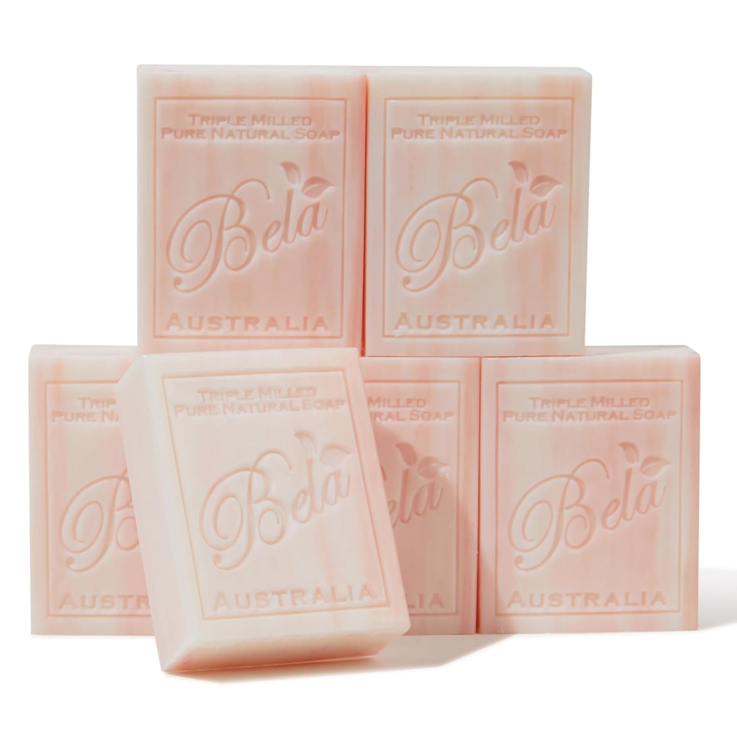 BELA Romantic Gardenia Soap 3.3 OZ Pack of 6, Long Lasting French Triple Milled Bar Soap with Organic Shea Butter Hand, Face and Body Wash Bar, Made in Australia