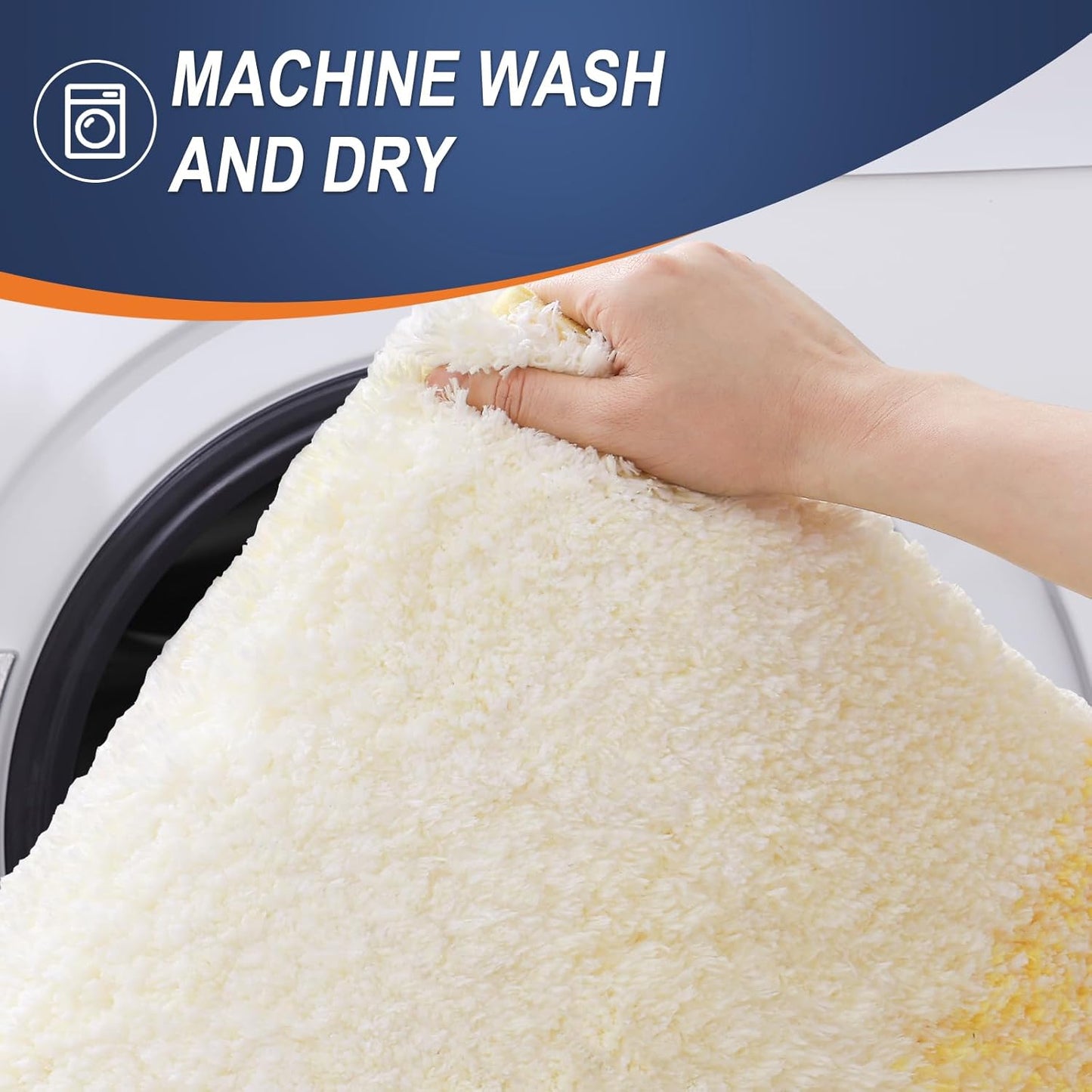 OLANLY Bathroom Runner Rugs 44x24, Extra Soft Absorbent Microfiber Bath Rugs, Rubber Backing, Quick Dry, Machine Washable Bath Mats for Bathroom Floor, Tub and Shower, Home Decor Accessories, Yellow