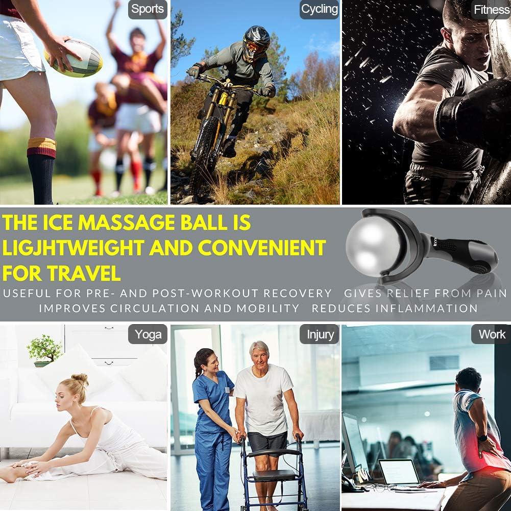 Cryosphere Cold Massage Roller Ball - Massage Ball for Cold & Heat Relief, Myofascial Release, Trigger Point Therapy, Muscle Knots - Deep Tissue Ice Massager