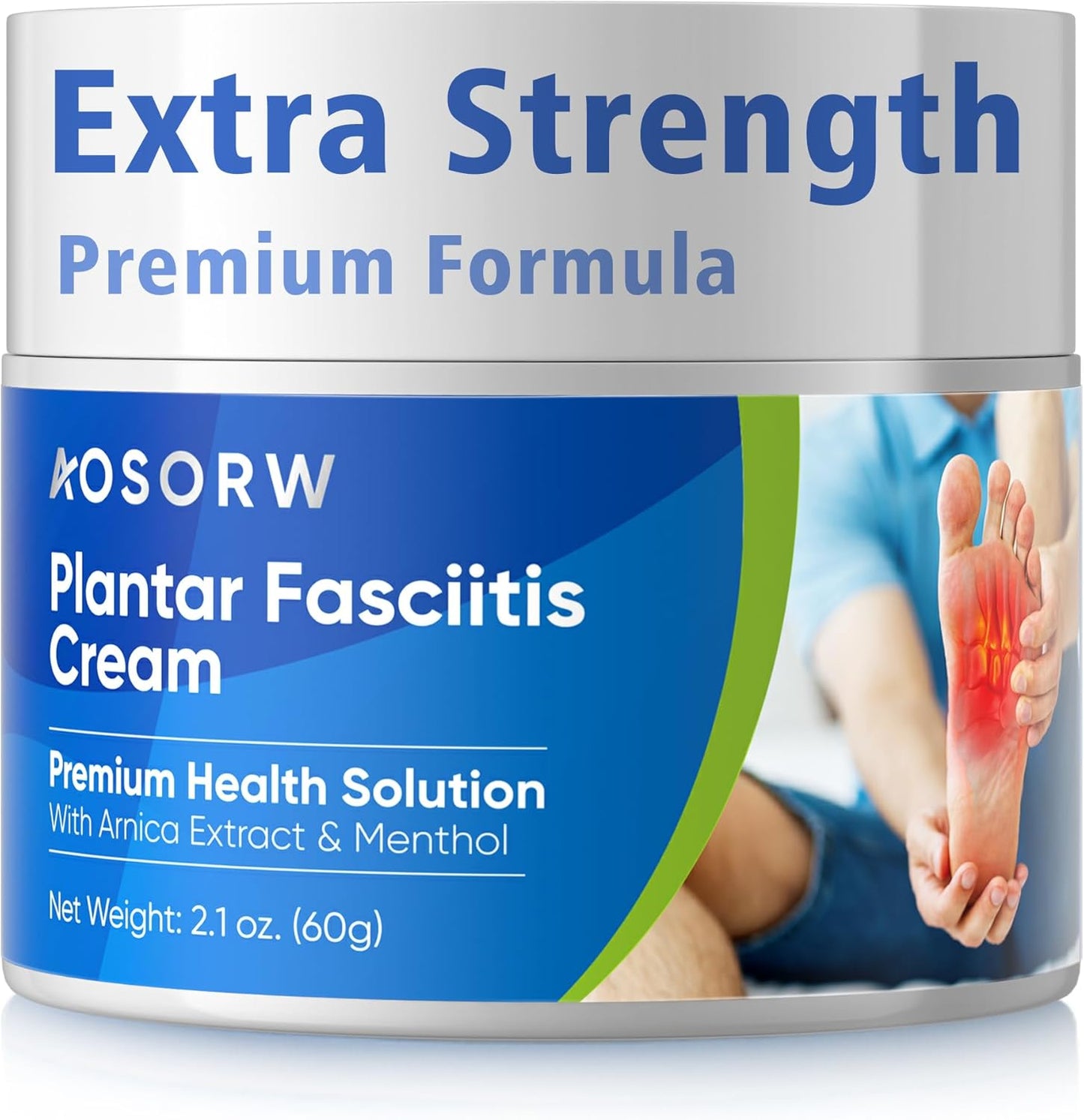Plantar Fasciitis Relief Cream - Natural Herbal Formula for Foot, Heel Spur, Ankle, Leg & Hand Discomfort - Premium Health Care Products - 60g / 2.1 Oz (Pack of 1)