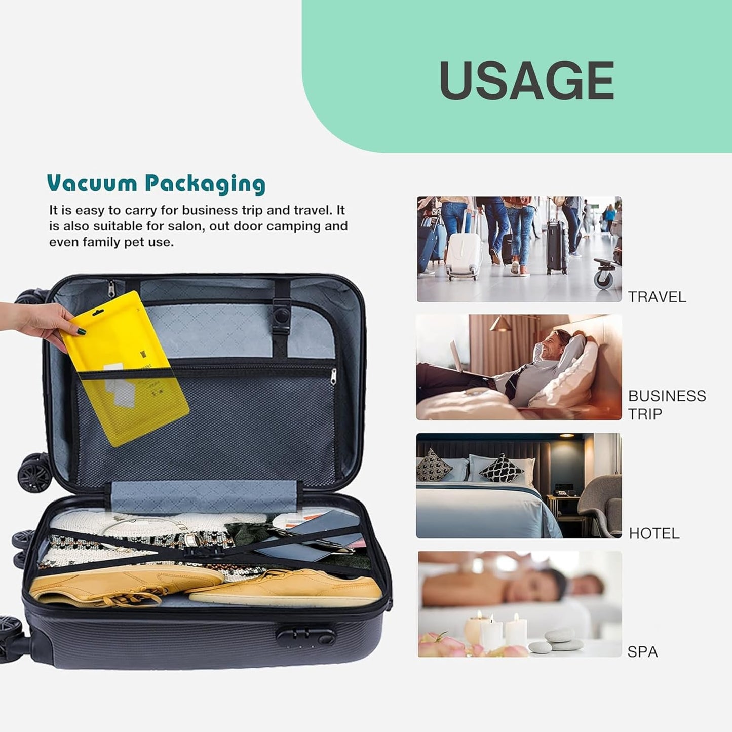 Disposable Bath Towels 5‑Pack – Large 55″ × 27.5″ Biodegradable Cotton Body Towels for Travel, Spa, Camping, Hotels – Ultra-Absorbent, Individually Wrapped & Portable