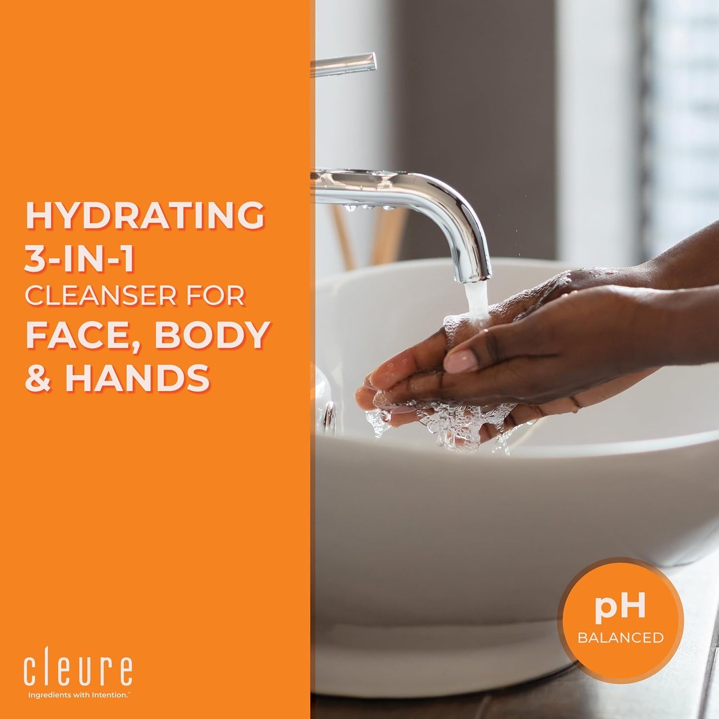 Cleure Face and Body Cleanser - Hypoallergenic, Fragrance-Free Body Wash for Sensitive Skin & Eczema - Paraben & Sulfate Free, PH Balanced Body Soap (12 oz, Pack of 2)