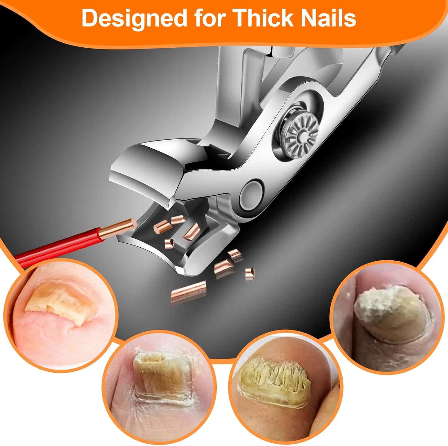 Long Handle Toenail Clippers for Seniors Thick Nails -Heavy Duty, Super Sharp & Durable Large Fingernail Toenail Clippers for Men Women, 18-Month Replacement Warranty