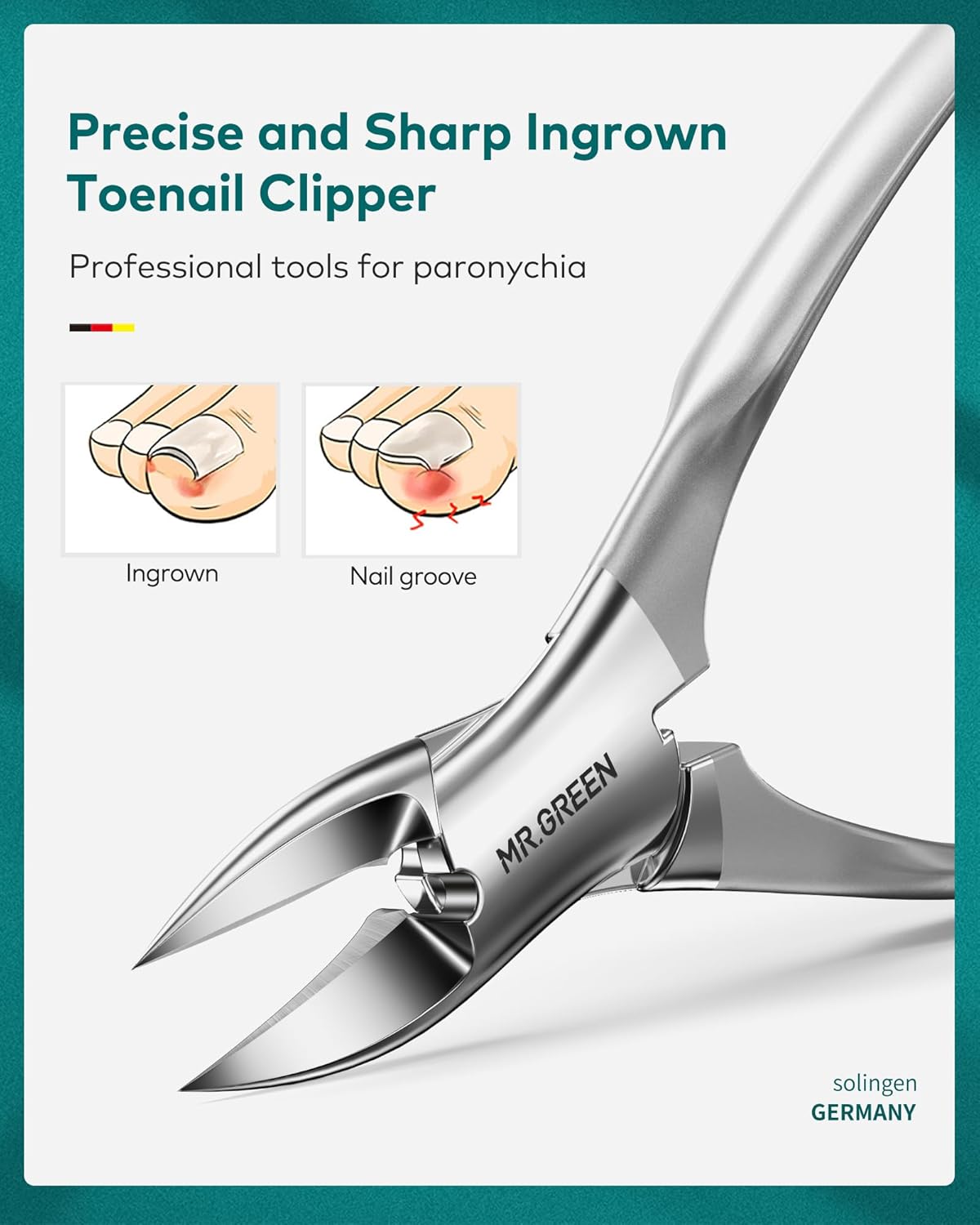 MR.GREEN Manicure Set, German Stainless Nail Clippers Set Anti Splash, Heavy Duty Fingernail& Toenail Clipper for Men& Women, Professional Personal Care Tools with Exquisite Travel Case