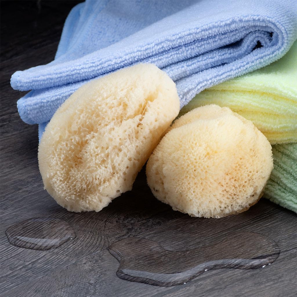 Sea Silk Sponge 2pc Kit, Hand Cut, Medium, Approx. 2-3 inches, Ideal for Cosmetic Use and Facial Cleansing