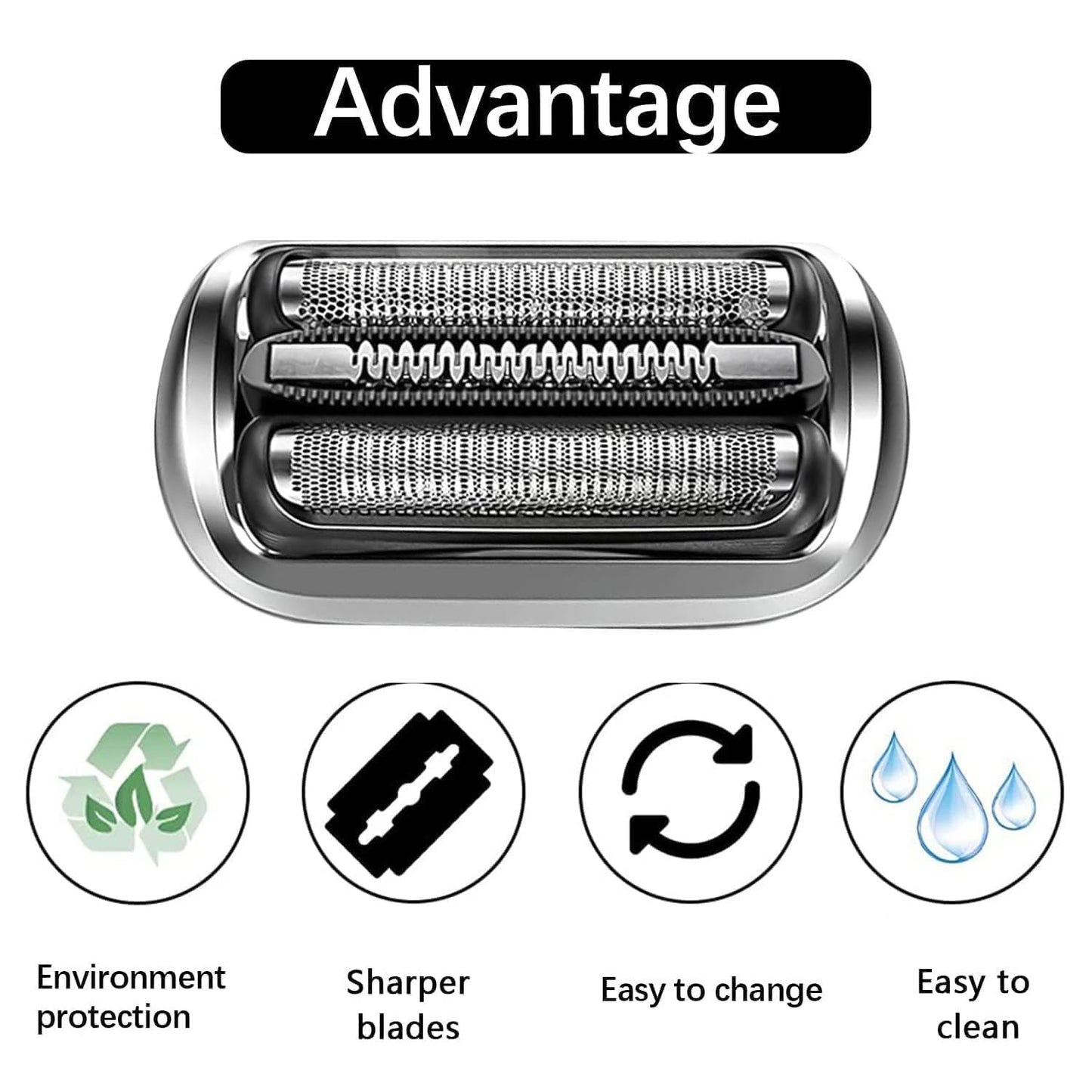 73S Replacement Head Compatible with Braun Razor Series 7, S7 360 Replacement Head for Braun, Replacement Blades Compatible with Electric Shavers for Men Series 7 7020s, 7025s, 7085cc, 7075cc