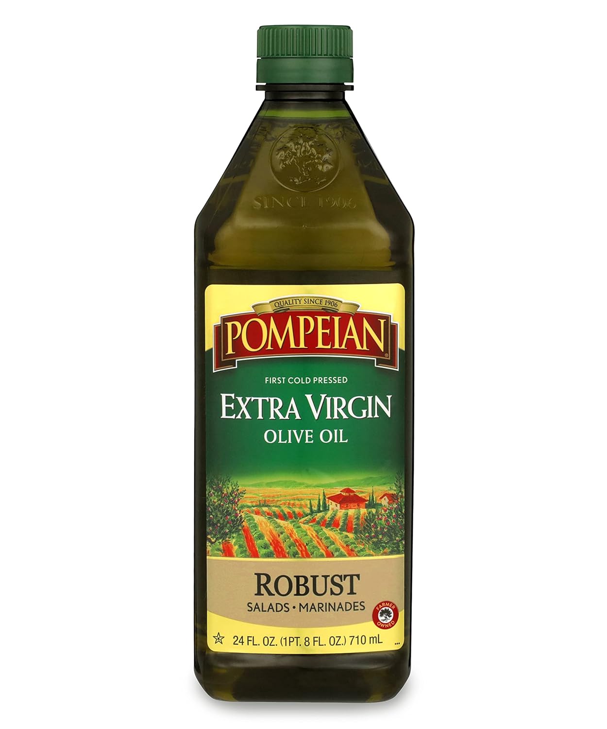 Pompeian Robust Extra Virgin Olive Oil, Contains Polyphenols, First Cold Pressed, 24 Fl Oz