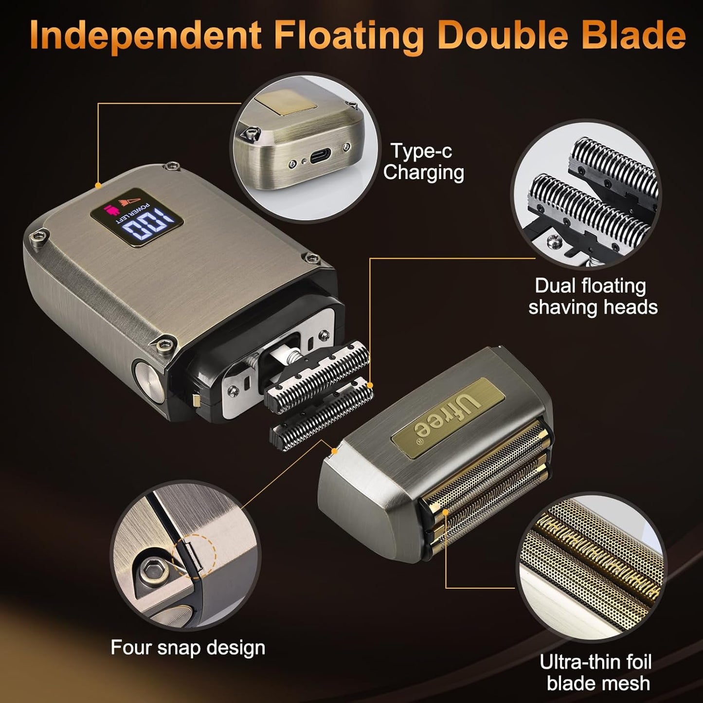 Ufree Beard Trimmer, Hair Clippers Mens Shaver Electric Razor, Hair Trimmer for Men Cordless Barber Clippers and Trimmers Set, Hair Cutting Kit for Men Grooming Gifts