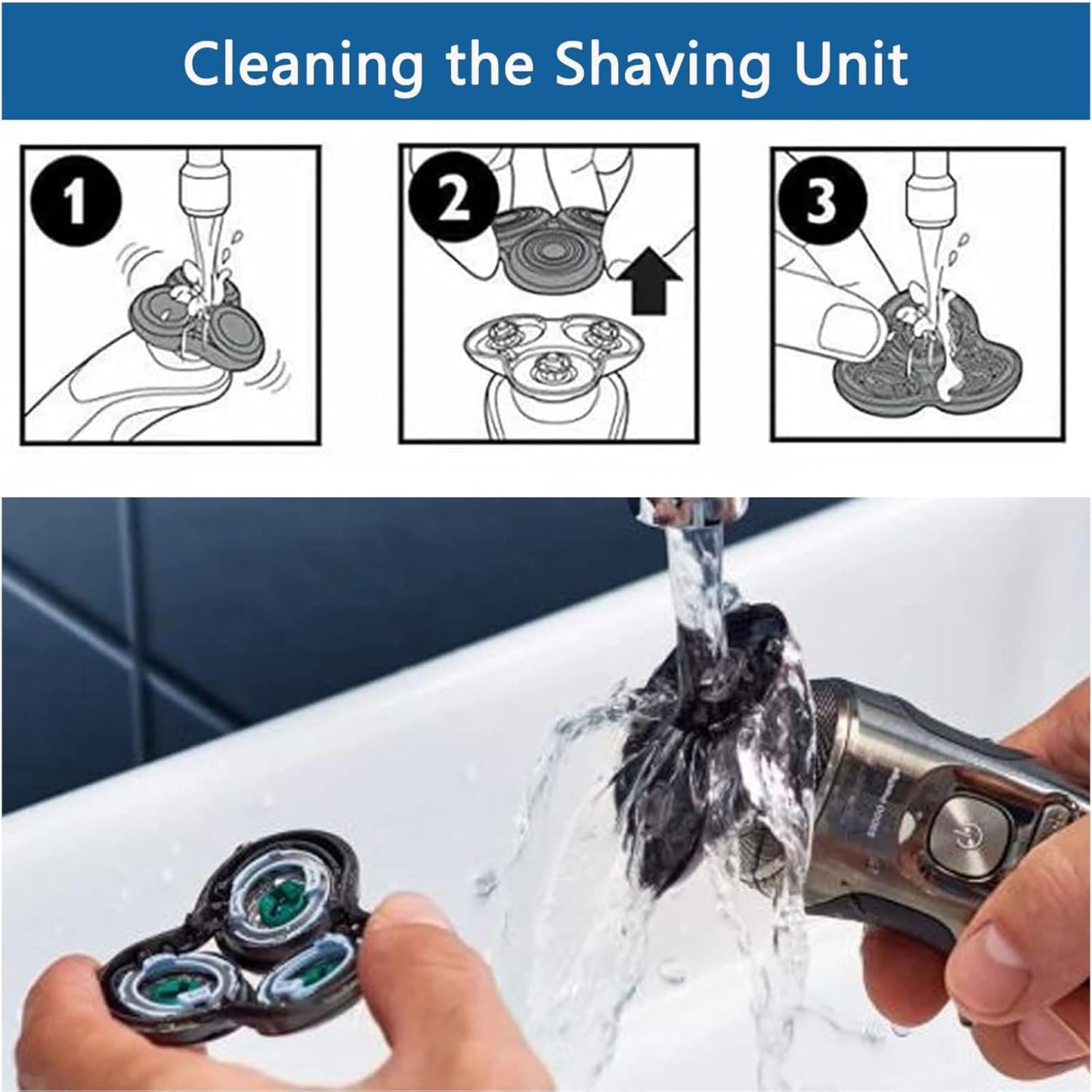 SH60/72 Replacement Heads Compatible with Philips Series 6000 Razor Shavers SH60 Shaver Replacement Blades Skin Protect Super Compatible with Norelco Series 6000 Model S6810/82, S6850/85