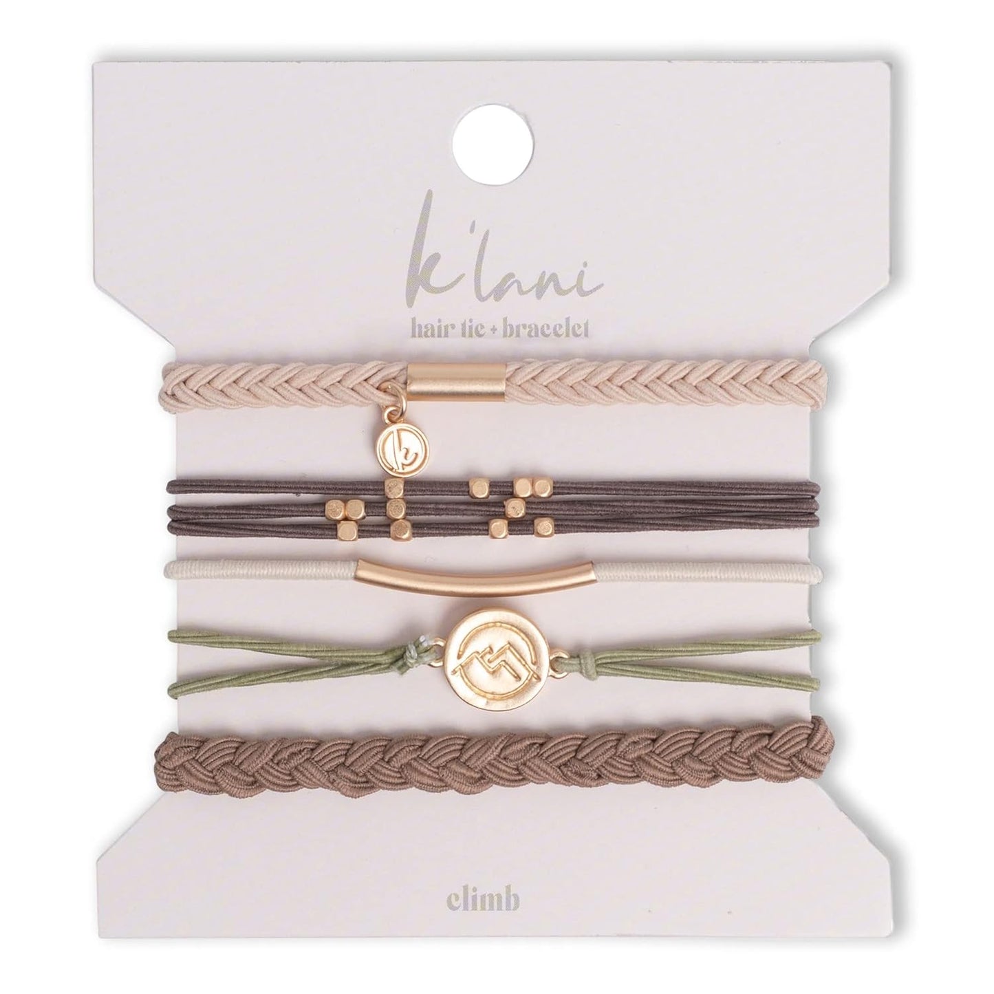 K'lani Hair Tie Bracelets for Women - Elastic Hair Bands That Double as Stylish Jewelry - Climb - Large