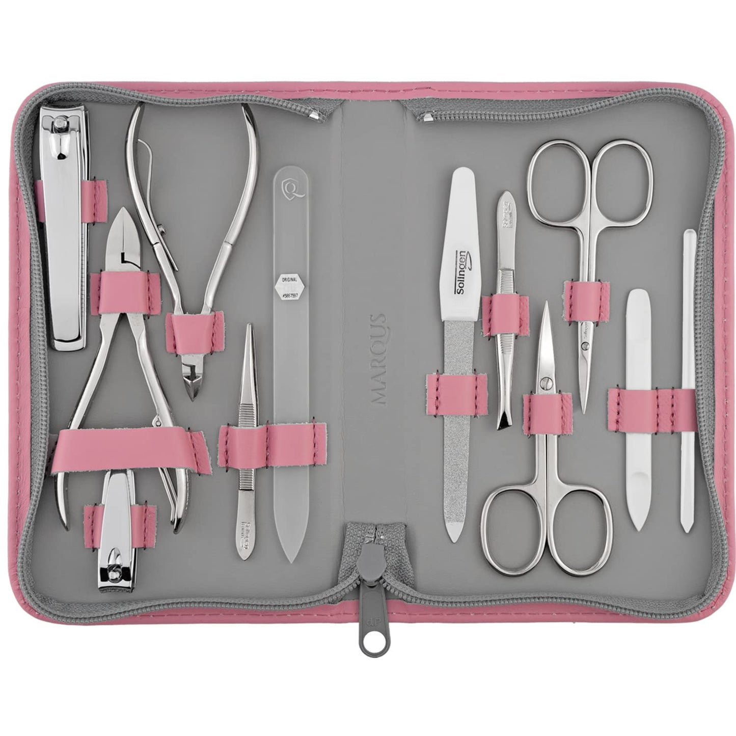 Manicure Set Women and Men – 12-Piece Professional Grooming Kit with Premium Tools, Genuine Leather Case, and Exclusive Glass Nail File for Hand & Foot Care, German Quality