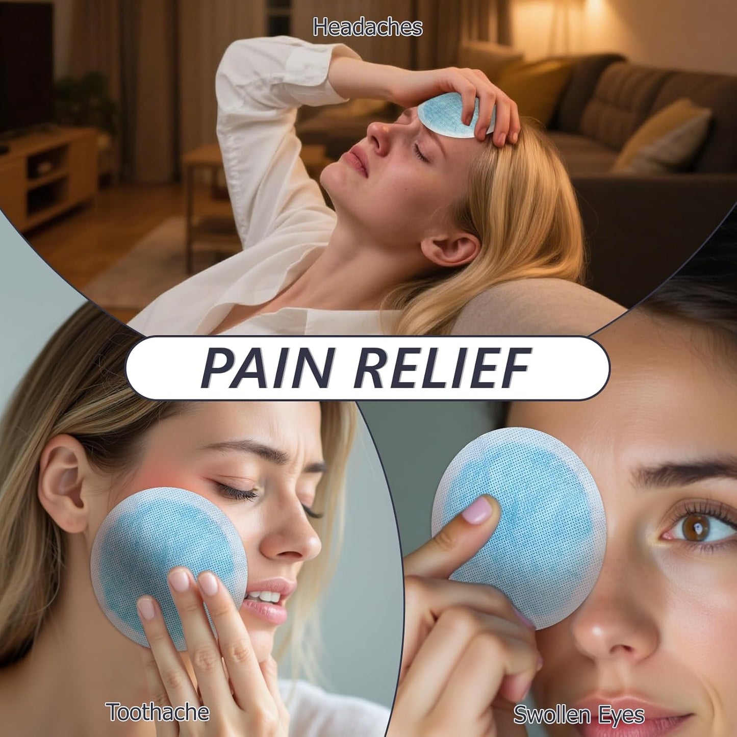 Hot & Cold Gel Packs for Pain Relief 8PCS Reusable Blue Cold Pack Ice Packs with Cloth Backing for Swelling, Bruises, Injuries, Surgery, Toothache (8 Pack)