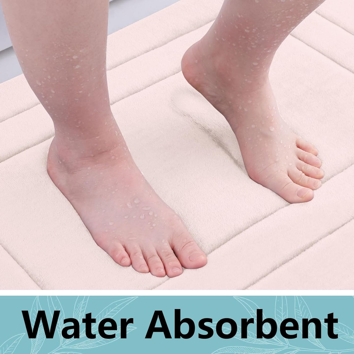 Arotive Memory Foam Bathroom Rug Mat 44x24, Ultra Soft and Absorbent Bath Mat, Machine Wash Dry, Comfortable Bath Rug Carpet for Bathroom Floor, Tub and Shower, Pink