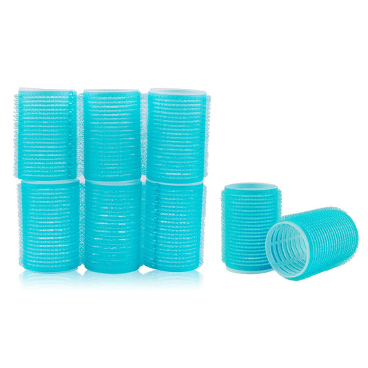 12pcs Plastic Hair Roller Curler for Medium Short Hair, Heatless Roller Hair Curler for Bangs, Create Natural Curly Hairstyle, Light blue 6 pack