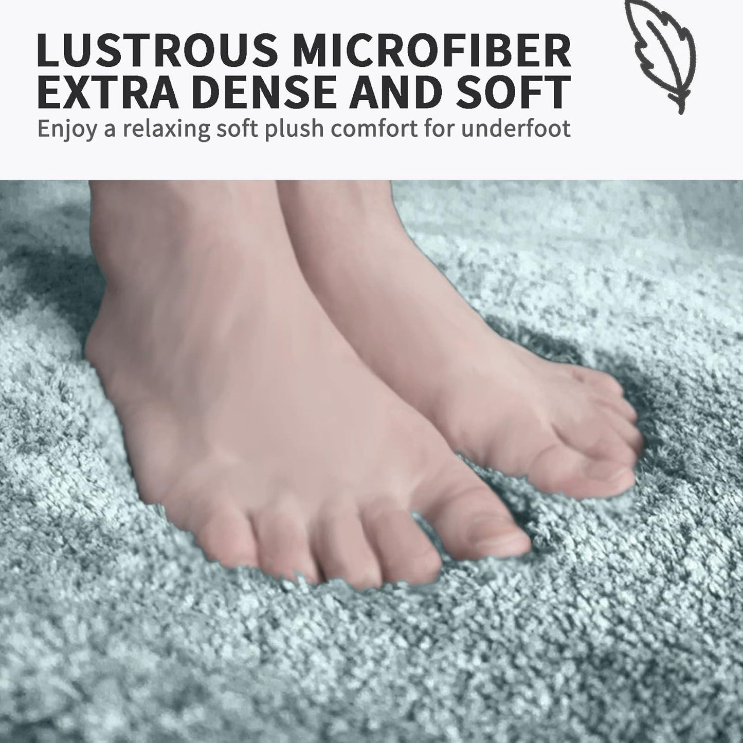 FIFU Bathroom Rugs 24" W x 36" L, Bath Mat for Bathroom, Bedroom, Laundry Room & Kitchen, Non-Slip Rubber Latex Backing, Extra Soft and Absorbent Microfiber Carpet, Machine Washable Rug, Teal