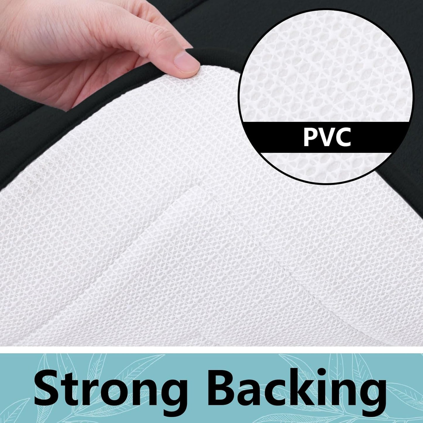 Arotive Memory Foam Bathroom Rug Mat 47x20, Ultra Soft and Absorbent Bath Mat, Machine Wash Dry, Comfortable Bath Rug Carpet for Bathroom Floor, Tub and Shower, Black