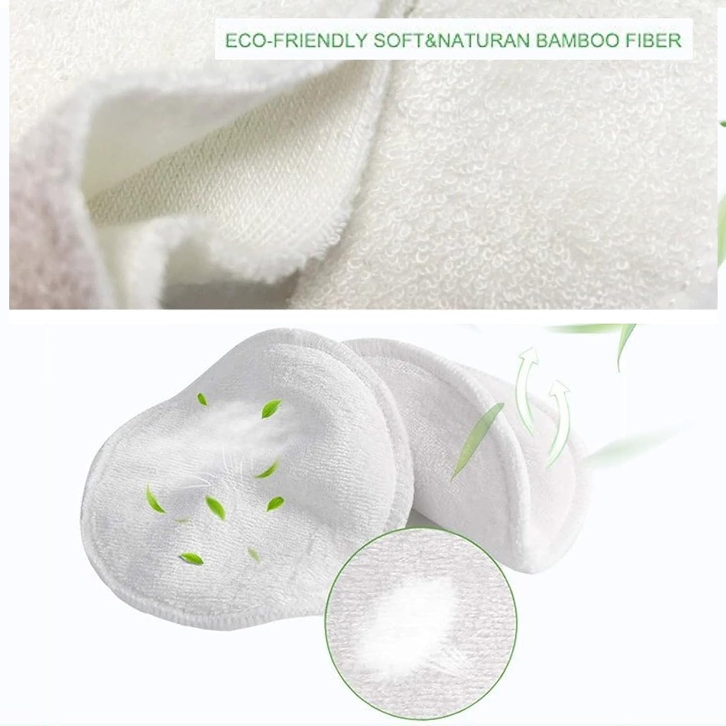 Reusable Makeup Remover Pads, Eco-Friendly Bamboo Cotton Rounds Face Pads, Facial Cleansing Cotton Rounds with Washable Mesh Pouch, 4 Count