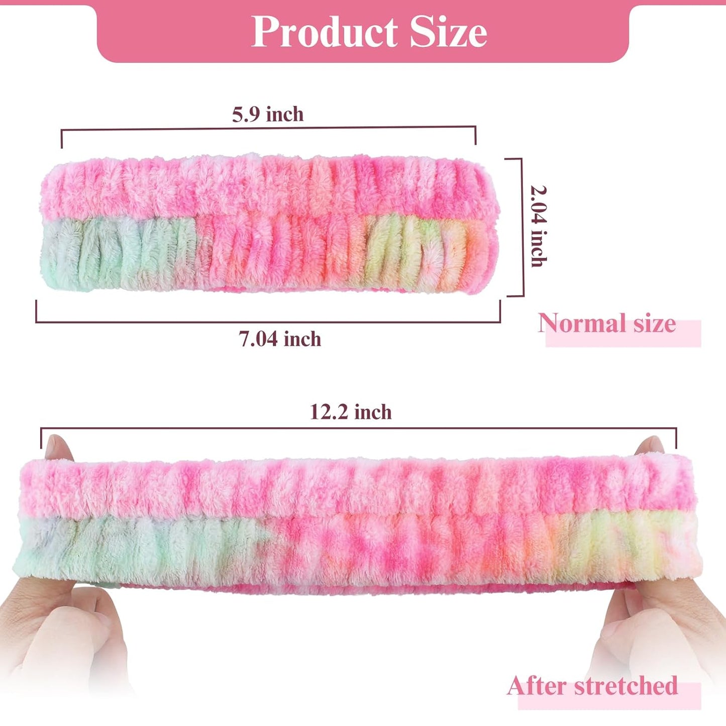 Headband for Washing Face, 2Pcs Spa and Makeup Headband, Microfiber Face wash Headbands for Facial Clean, Skincare Shower