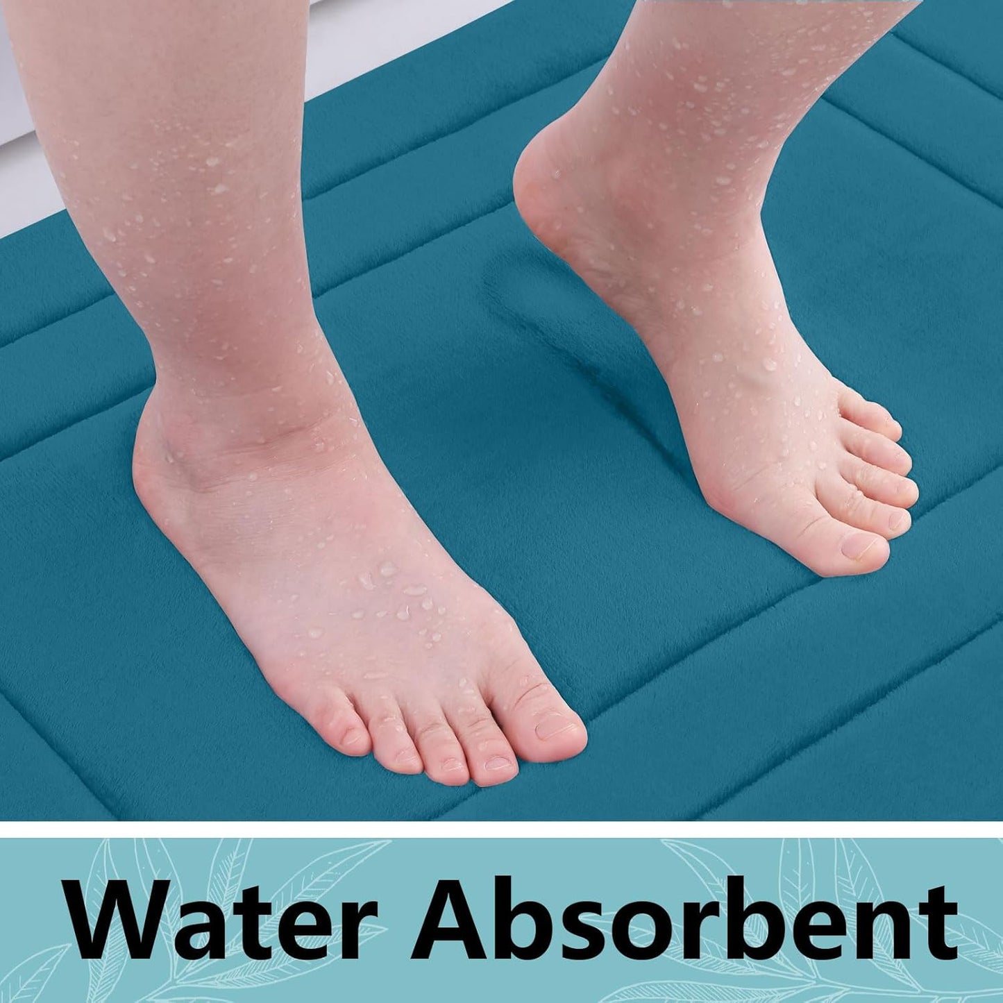 Arotive Memory Foam Bathroom Rug Mat 70x24, Ultra Soft and Absorbent Bath Mat, Machine Wash Dry, Comfortable Bath Rug Carpet for Bathroom Floor, Tub and Shower, Peacock Blue