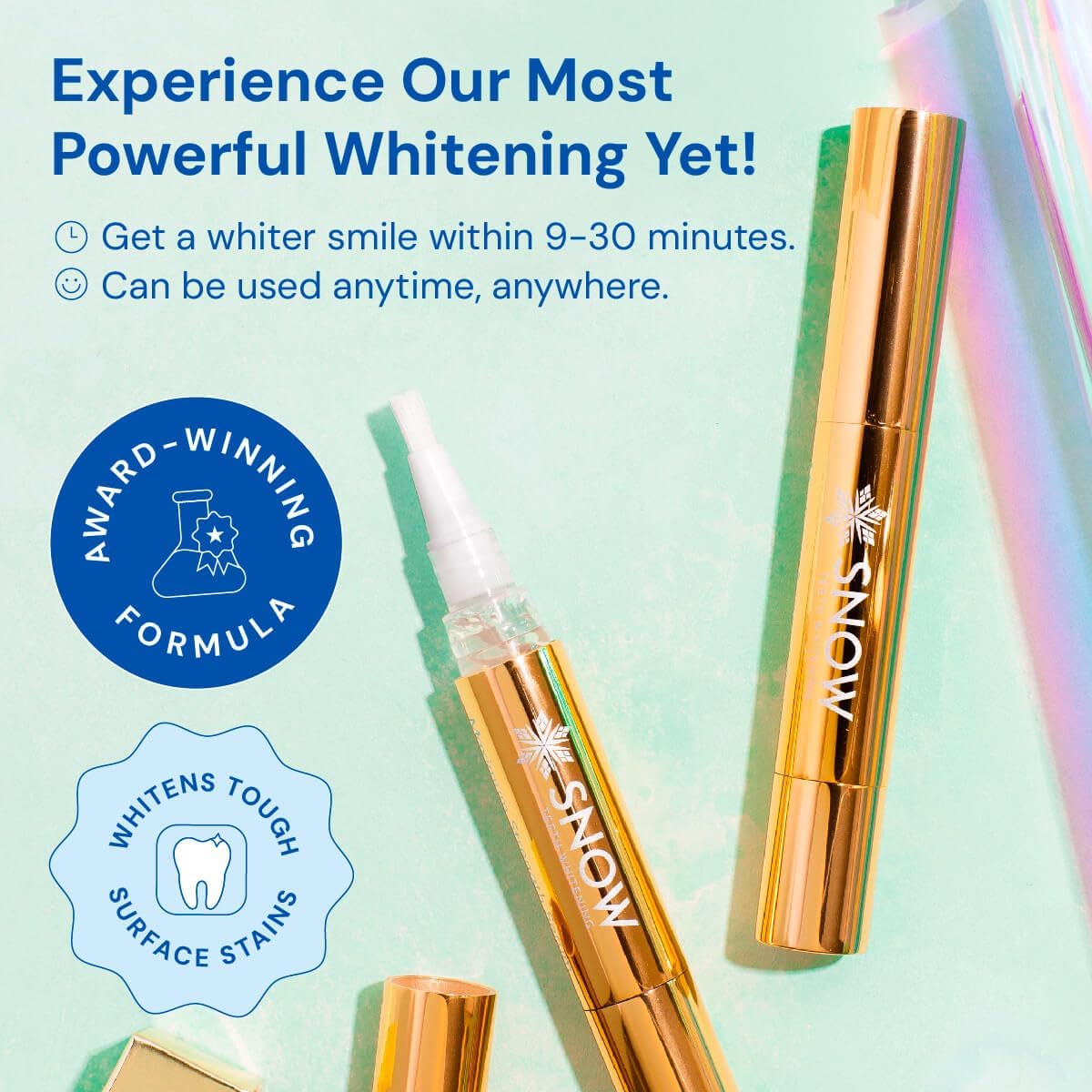 Snow Extra-Strength Teeth Whitening Serum - Oral Care Teeth Whitener Pen - Whitening Pen for Stain Removal & Whiter Teeth - Tooth Whitener with Potassium Nitrate and Hydroxyapatite - 2 Pack