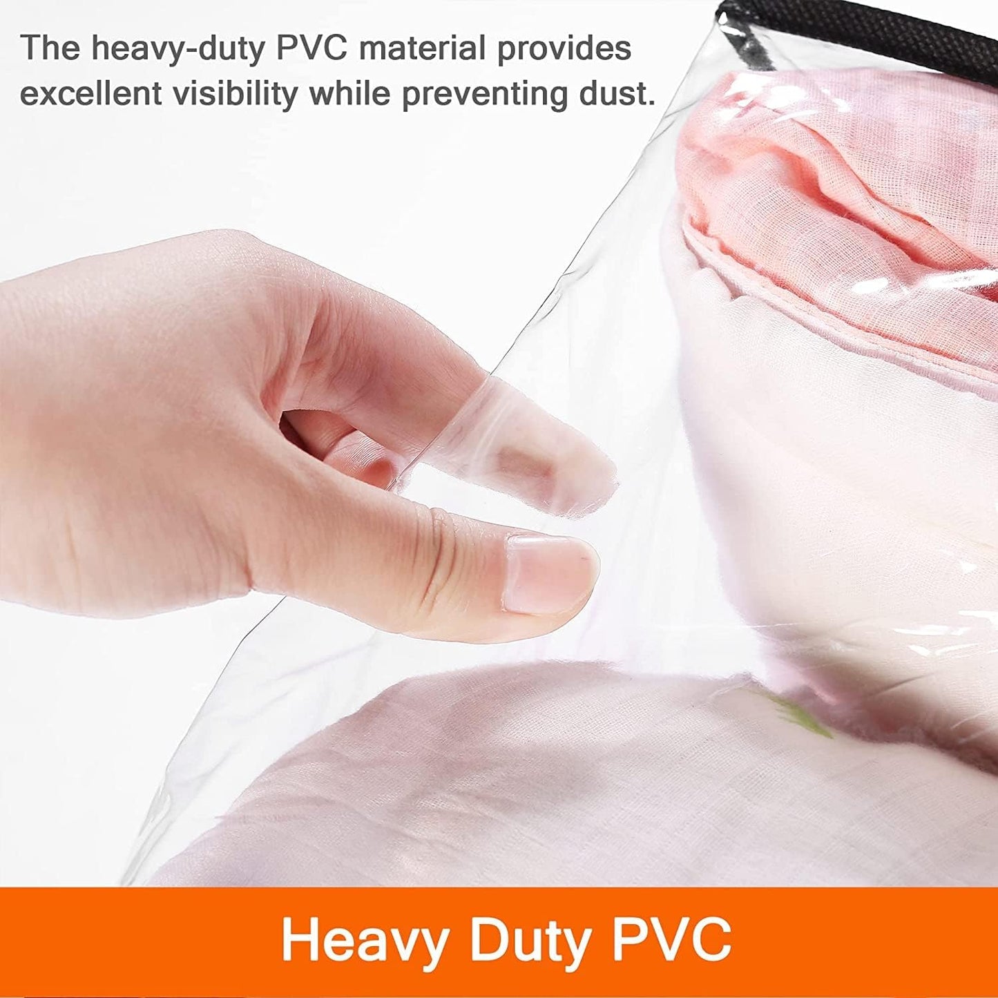 Vieshful 5 Pack Clear Comforter Storage Bag, 110L Over-Sized Clothes Storage Bag with Zipper Closet Organizer, Plastic Storage Containers Moving bags for Comforter, Blanket, Bedding, Duvet, Toys