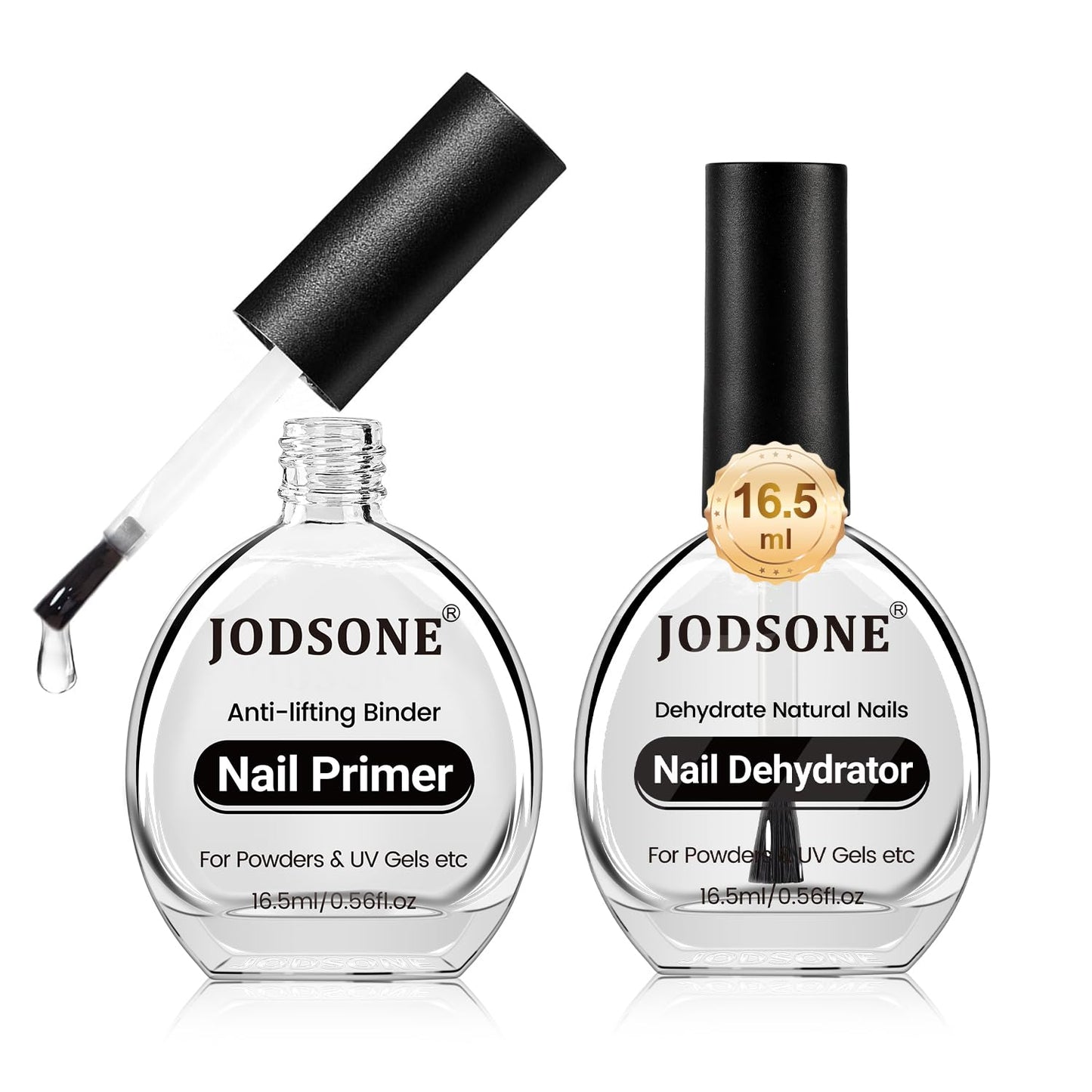 JODSONE 2Pcs 16.5ml Nail Dehydrate And Nail Primer For U V Gels Superior Bonding Professional Salons Set DIY Art Design Long Lasting Gift
