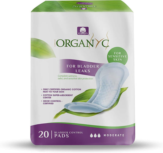 Organyc – 100% Organic Cotton Light Incontinence Pads for Bladder Leaks, FSA/HSA Eligible, Moderate Flow, 80 Count (4 Pack)…