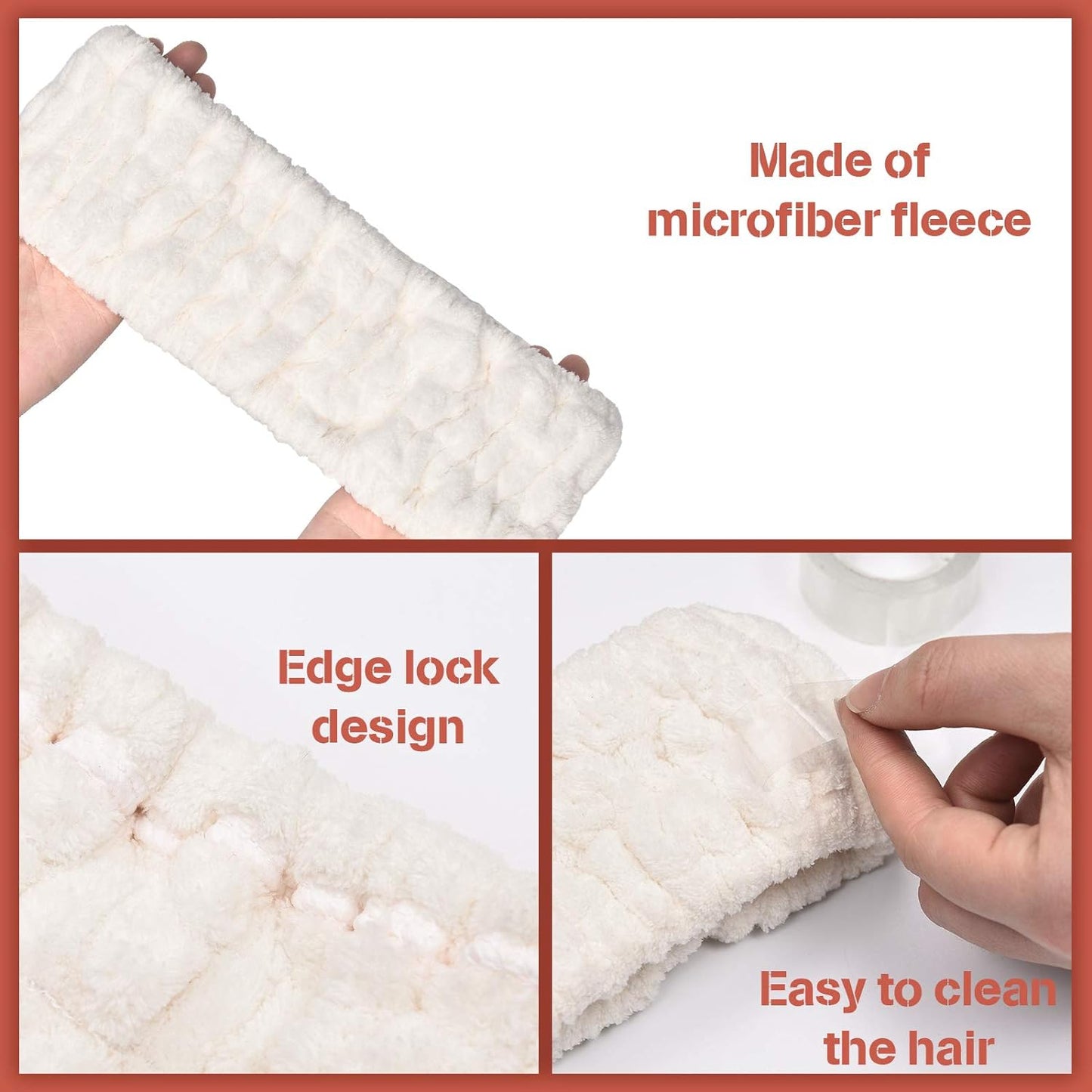 Chuangdi 3 Pieces Spa Headband for Women Facial Makeup Headband Soft Terry Cloth Hairband for Washing Face Mask Spa Shower Gifts(Black, White, Light Grey)