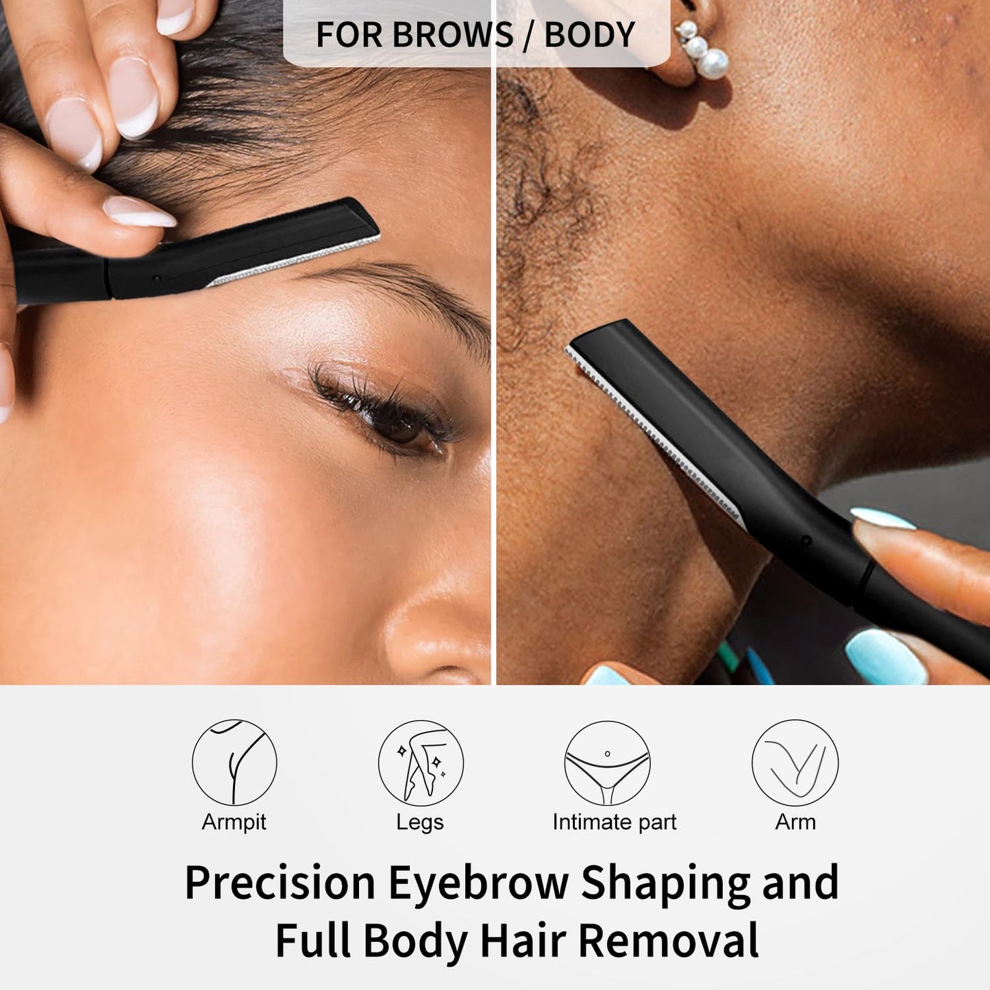 Precision Dermaplane Razor, Face Razors for Women and Men, Eyebrow Razor, Dermaplaning Tool, Peach Fuzz Remover, Skin-friendly Microblades with Protective Cap