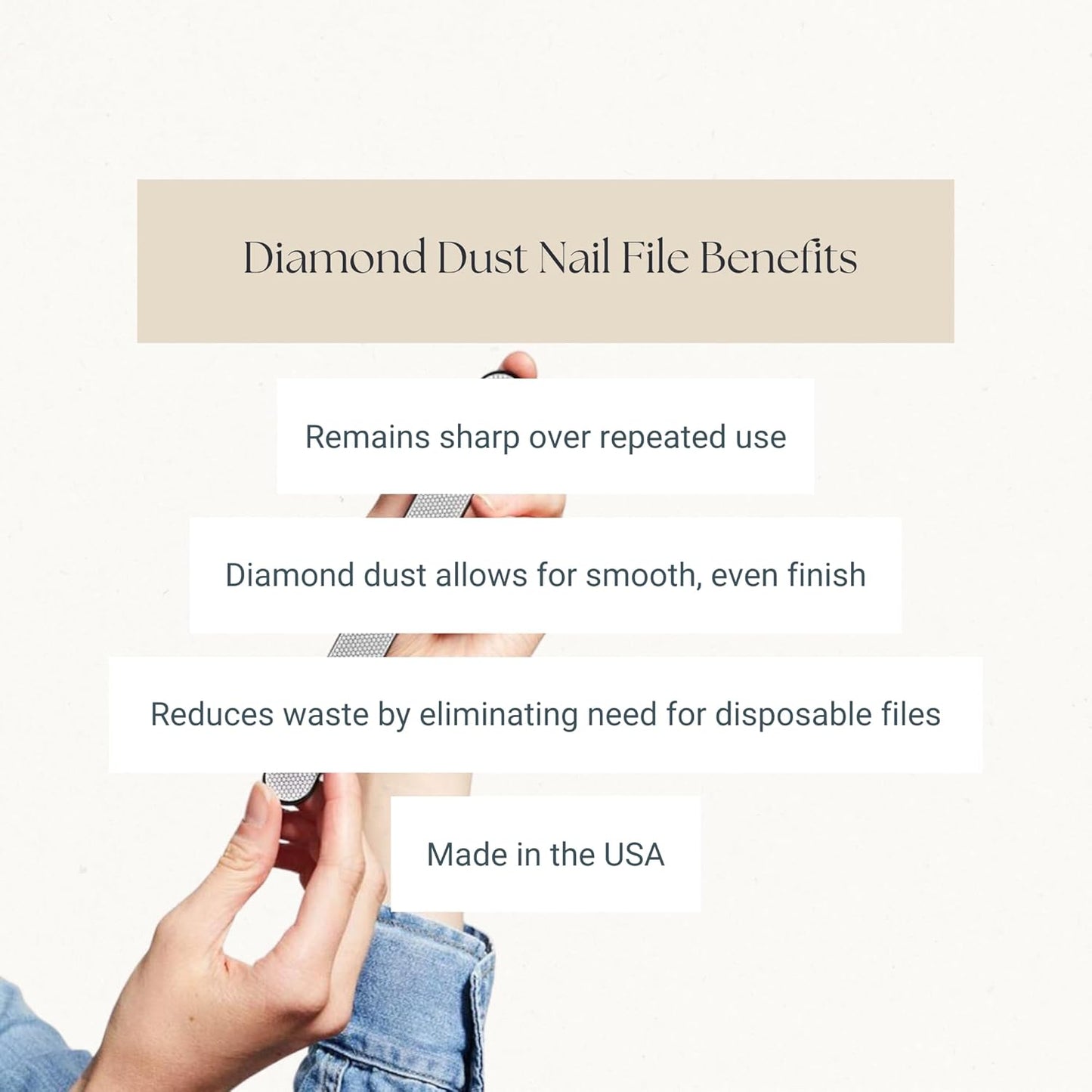 Caswell-Massey Diamond Dust Nail File, Professional Washable Nail Buffer Crafted from Polished Steel, Durable & Long-Lasting, Pre-Polish Care, 7 In