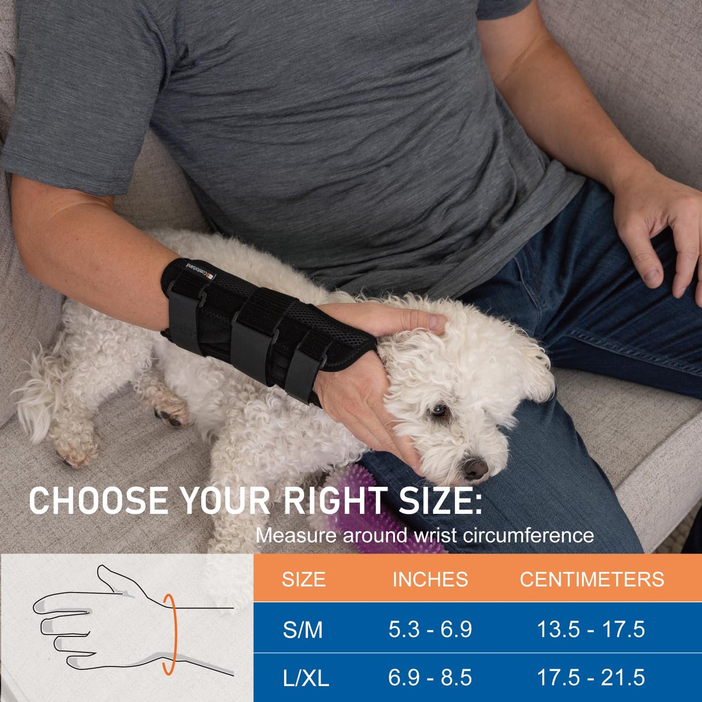 Deluxe 3-Strap Wrist Brace – Adjustable Support for Carpal Tunnel, Fractures, Tendonitis, and Post-Op Recovery – Lightweight, Breathable Design for Day and Night Use (S/M, Left hand)