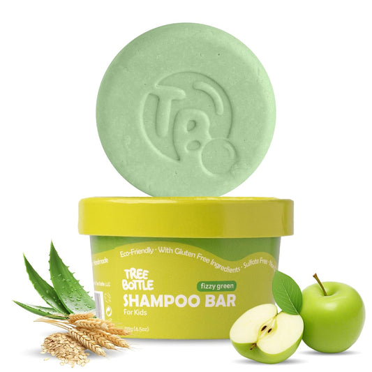 Tree Bottle Hydrolyzed Oat Protein + Aloe Vera Shampoo Bar for Kids – Gentle & Nourishing for Sensitive Scalps - Natural, Tear-Free, Sulfate & Paraben-Free - Made in USA - 4.5oz