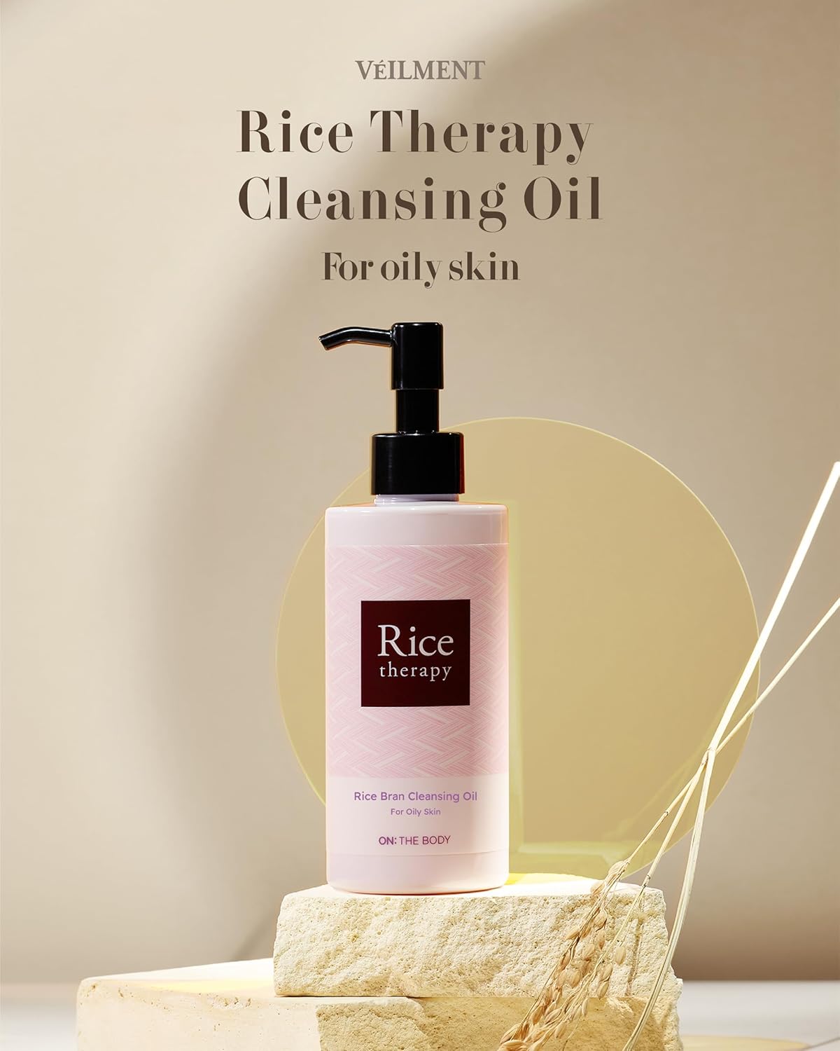 Rice Bran Cleansing Oil (6.8fl oz) - Korean Waterproof Makeup Remover, Deep Cleanser for Oily Skin. Gentle Formula, Residue-Free for Sensitive Skin