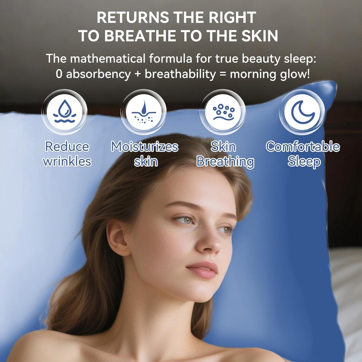 Tyfitb Satin Pillowcase Set for Hair & Skin Care – Cooling, Hypoallergenic, Anti-Frizz, Wrinkle-Free – Soft, Luxurious Pillowcases with Envelope Closure – 2-Pack, Queen Size 20x30, Gift-Ready