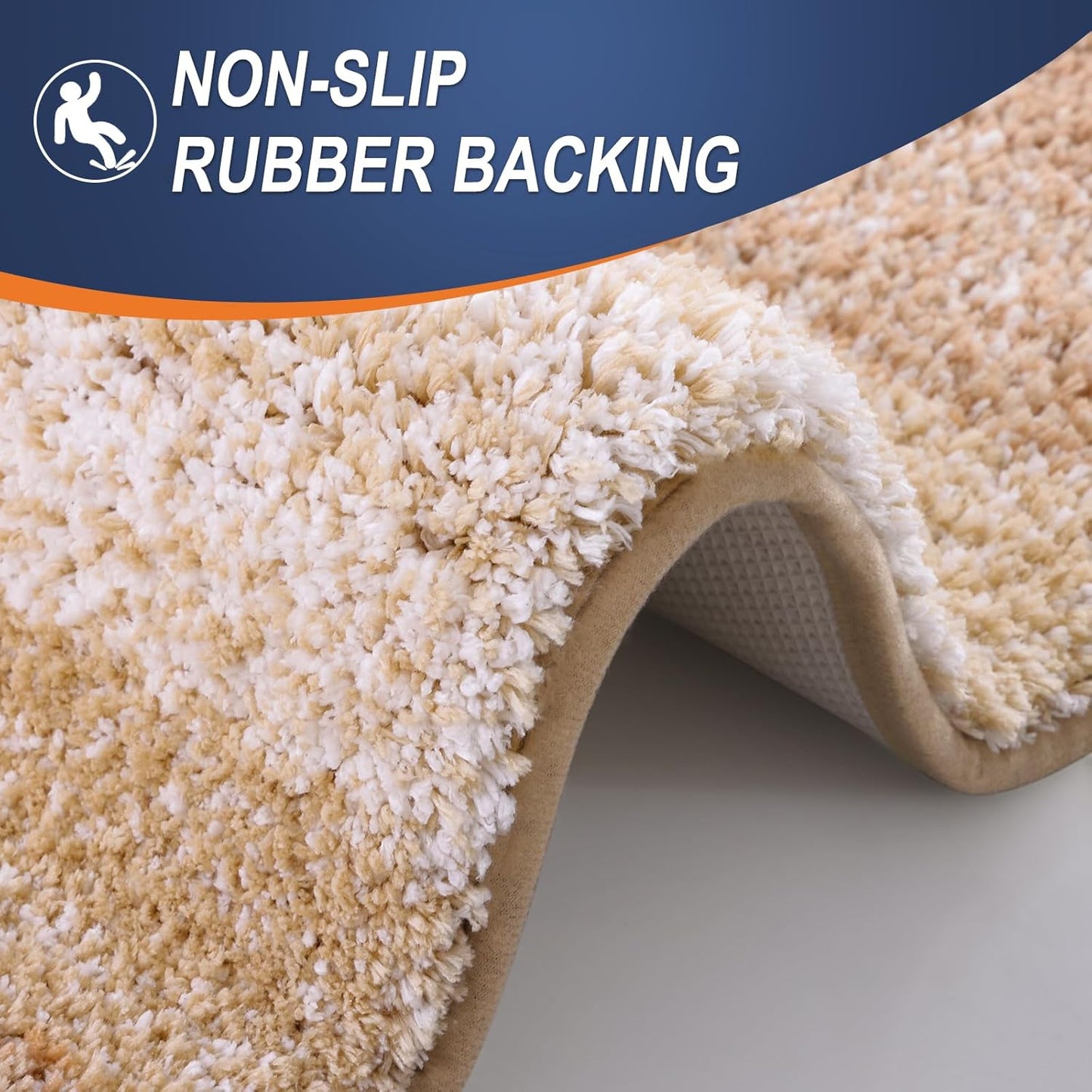 OLANLY Bathroom Runner Rugs 47x20, Extra Soft Absorbent Microfiber Bath Rugs, Rubber Backing, Quick Dry, Machine Washable Bath Mats for Bathroom Floor, Tub and Shower, Home Decor Accessories, Beige