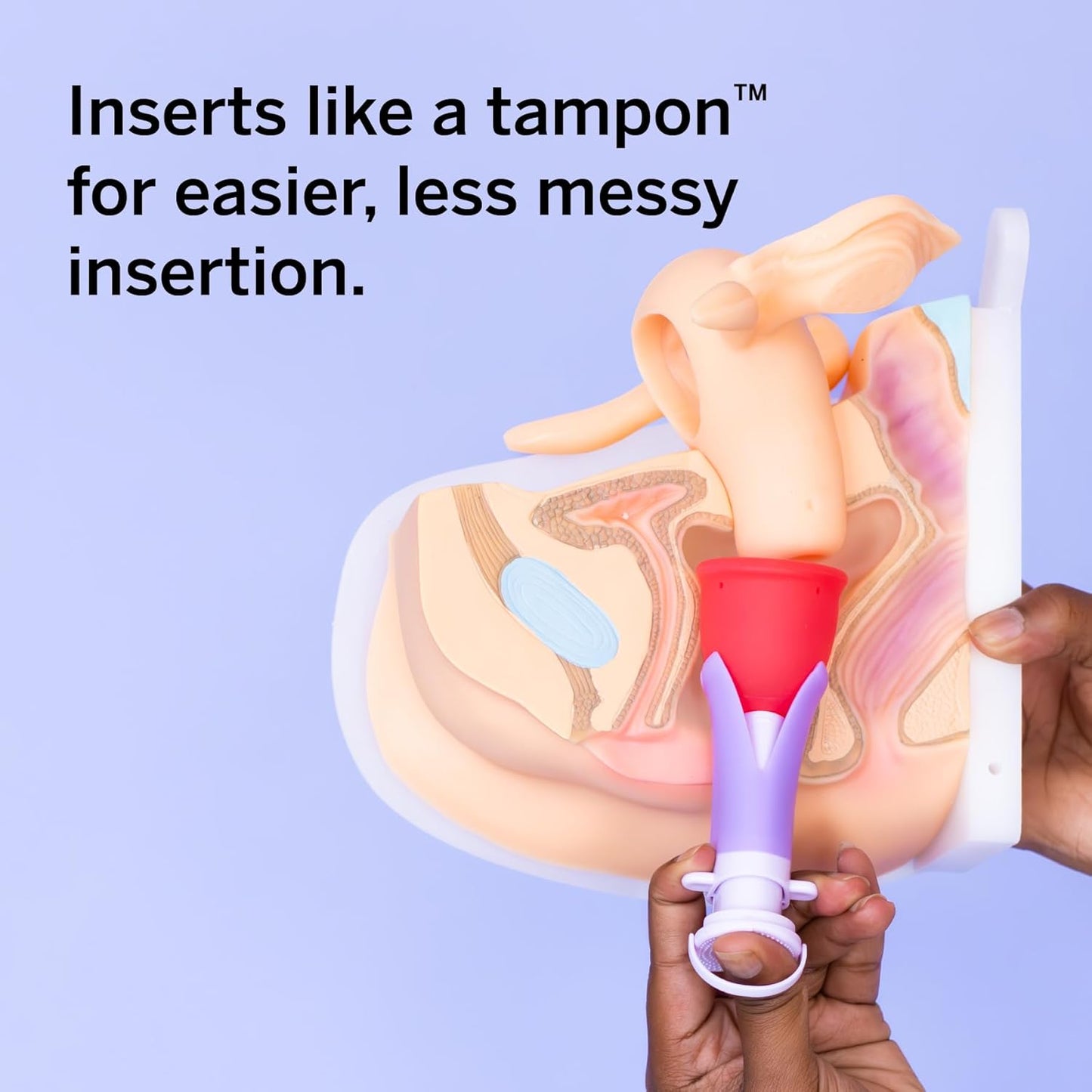 Pixie Menstrual Cup Applicator - Inserts Like A Tampon™ - Every Woman Can Now Use Period Cups - Perfect for Long Nails - Self Sanitizer TPE Properties - Travel Case