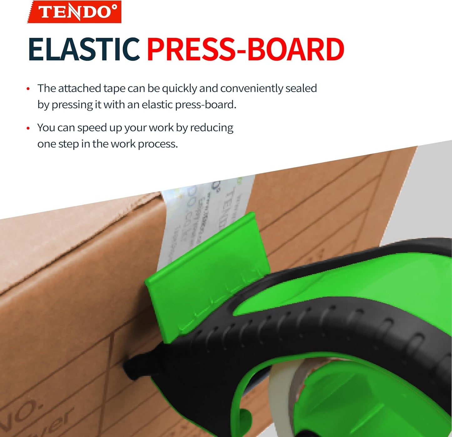 Heavy Duty Shipping Tape Dispenser: TENDO° Premium Line – Reusable, Replaceable, Eco-Friendly 2’’ Master Piece Dispenser for Pros with Patented 10° Sloped Chromium Blades - P-2200 (4th Gen.)_Green