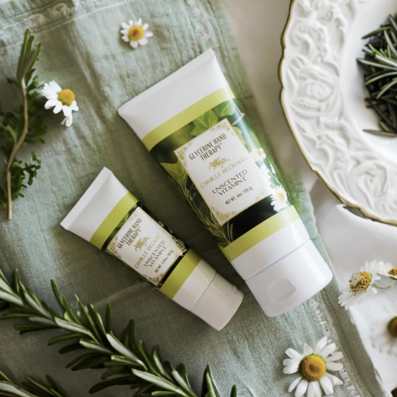 Camille Beckman Glycerine Hand Therapy Cream, Vitamin E Unscented, 6 Ounce