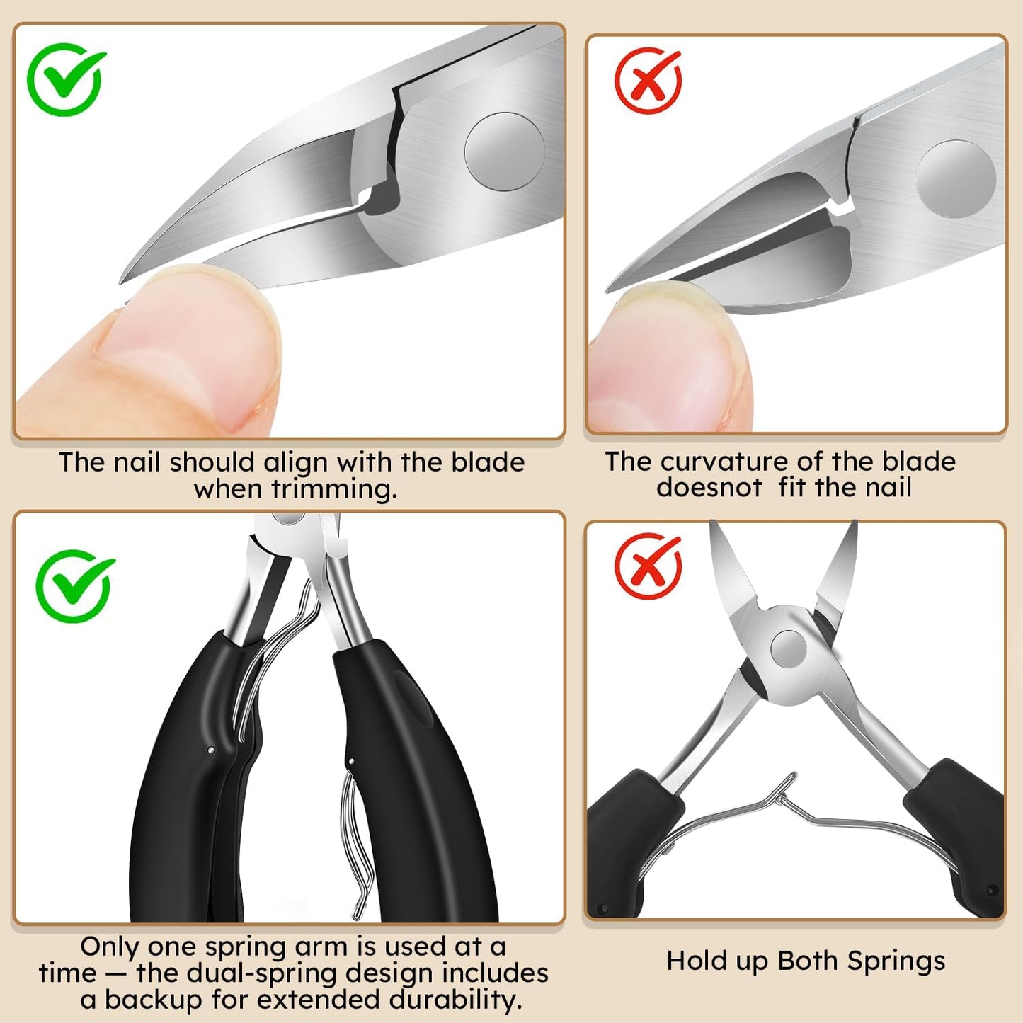 Toenail Clippers for Seniors for Thick Nails, 5Pcs Nail Clippers for Men Angled Head, Toe Nail Clippers Wide Jaw Opening with Catcher, Heavy Duty Ingrown Fingernail Clippers Long Handle for Women