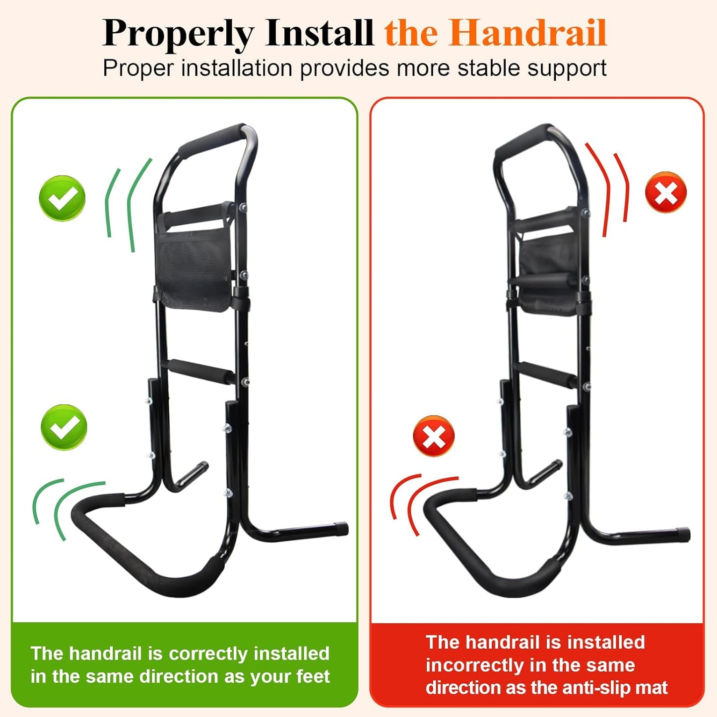 Stand Assist Aid for Elderly, Aluminum Alloy Standing Aids & Supports for Rising from Chair Couch, Sturdy Chair Lift Assist Grab Bar for Seniors Disabled Handicap Adults, Height-Adjusted