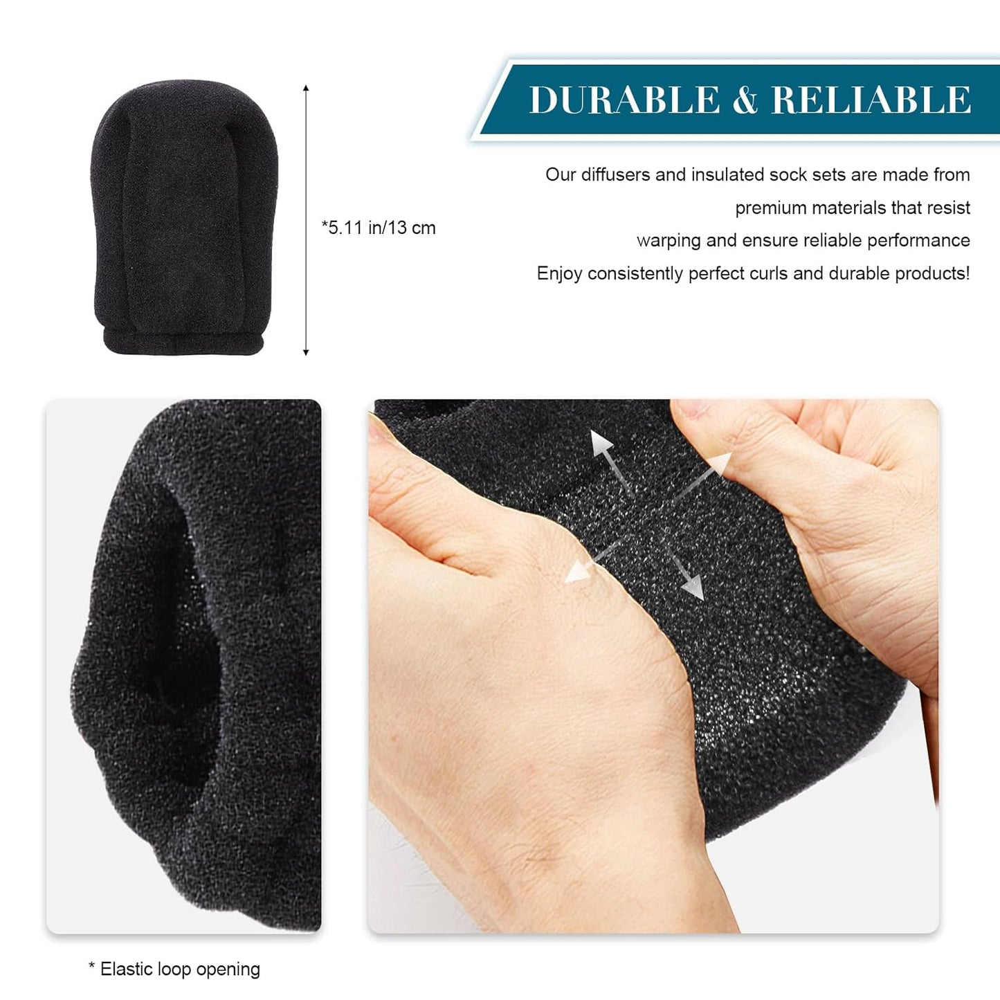 2 Pcs Sock Diffuser for Hair Dryer, Universal Heat-Resistant Sponges Attachment for Curly Hair, Travel-Friendly Diffuser Cap, Lightweight & Reusable Blow Dryer Accessory for Frizz-Free Styling