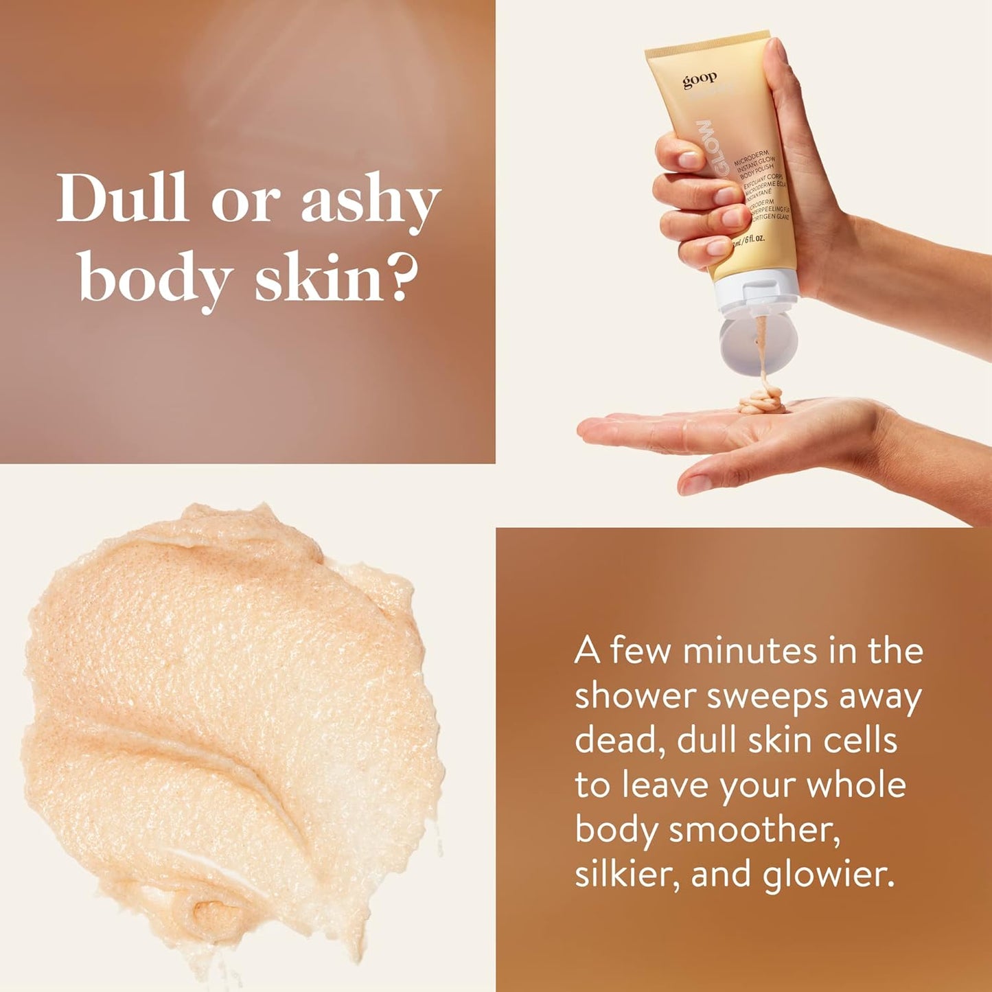 goop Beauty Microderm Body Polish | Exfoliating Scrub & Foaming Cleanser for Glowing Skin | Salts & Kakadu Plum Seed Oil for Hydration | Inspired by Microdermabrasion | 6 fl oz