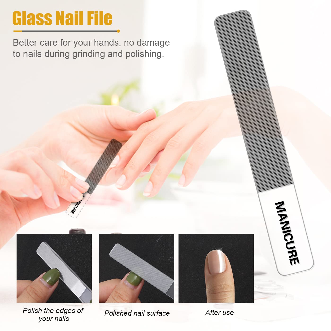 Manicure Set Professional Nail Clippers Pedicure Kit, 16 pcs Stainless Steel Nail Care Tools Grooming Kit with Luxurious Travel Leather Case for Thick Nails Men Women Gift (Yellow)