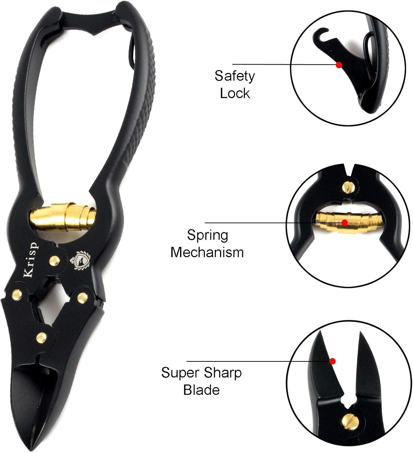 Toenail Clippers - Professional Podiatrist Toenail Clippers for Thick Nails for Seniors - Heavy Duty Nail Clippers Cutter Trimmer for Men Women Podiatry Tools Stainless Steel Toenail Scissors by Krisp